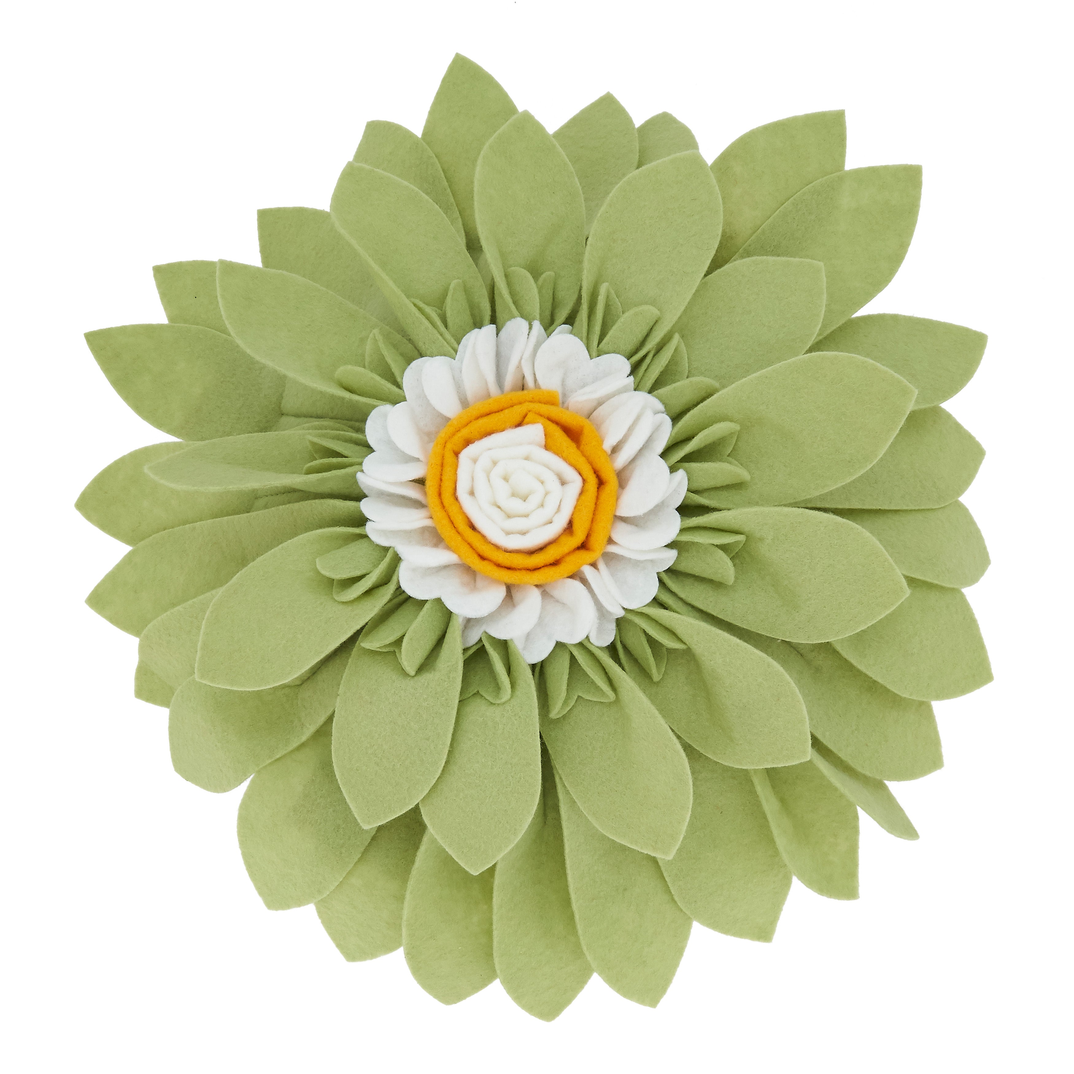 Felt Flower Throw Pillow