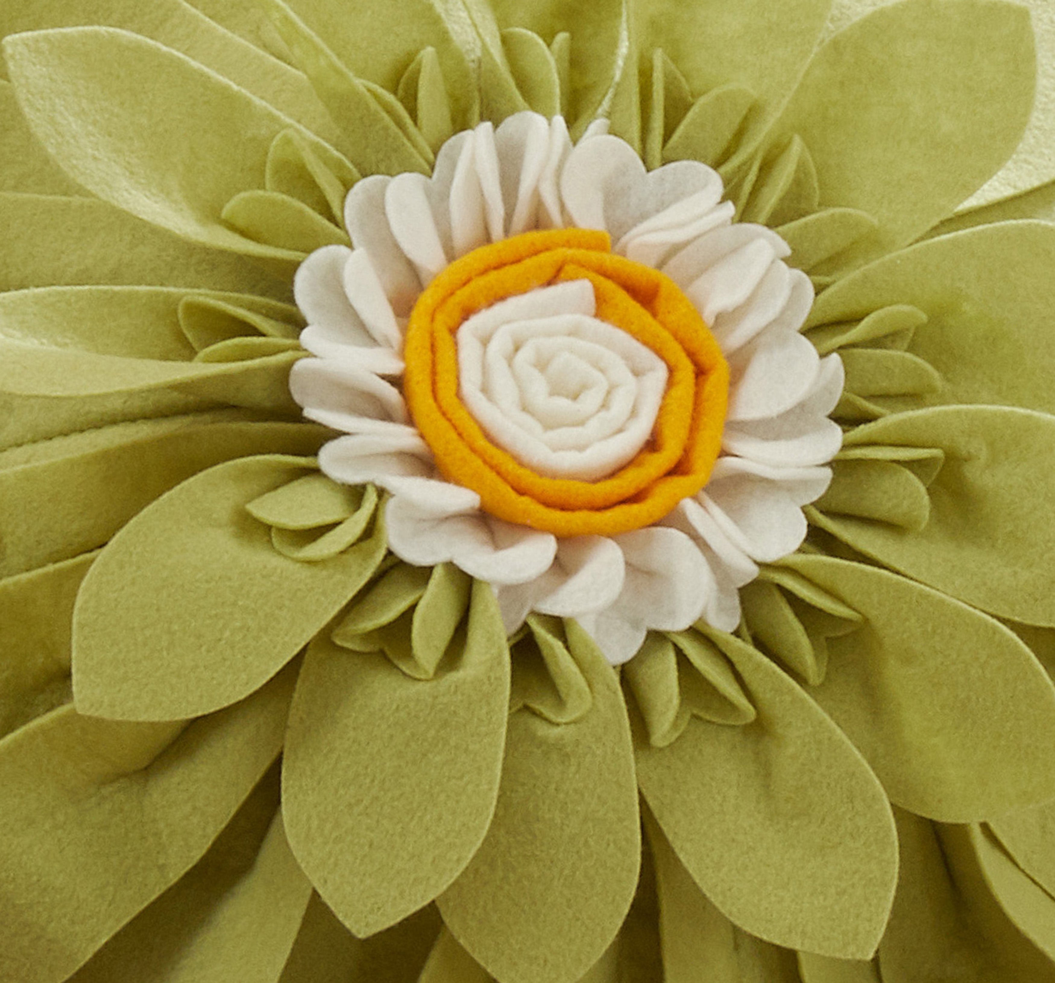 Felt Flower Throw Pillow