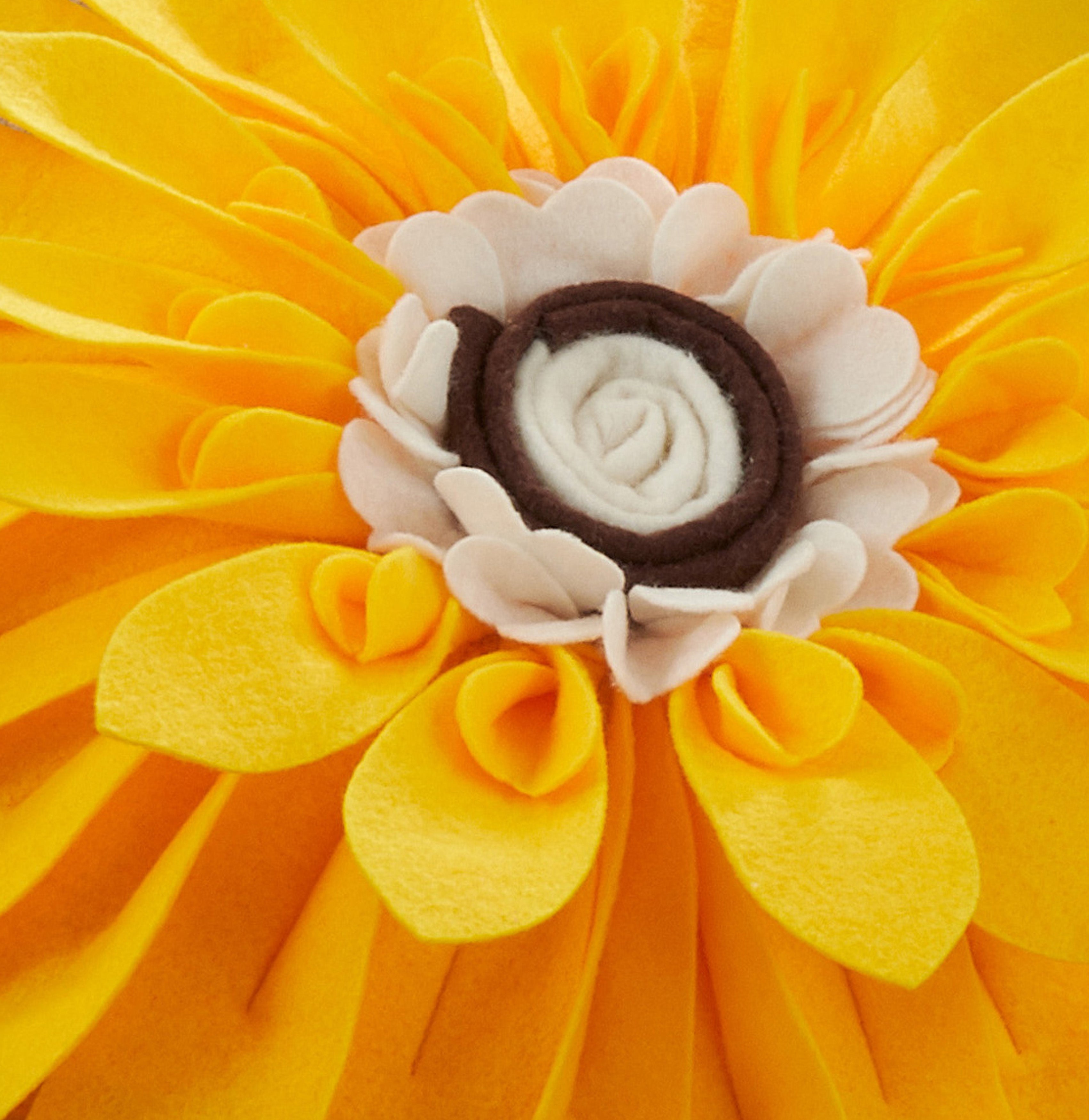 Felt Flower Throw Pillow