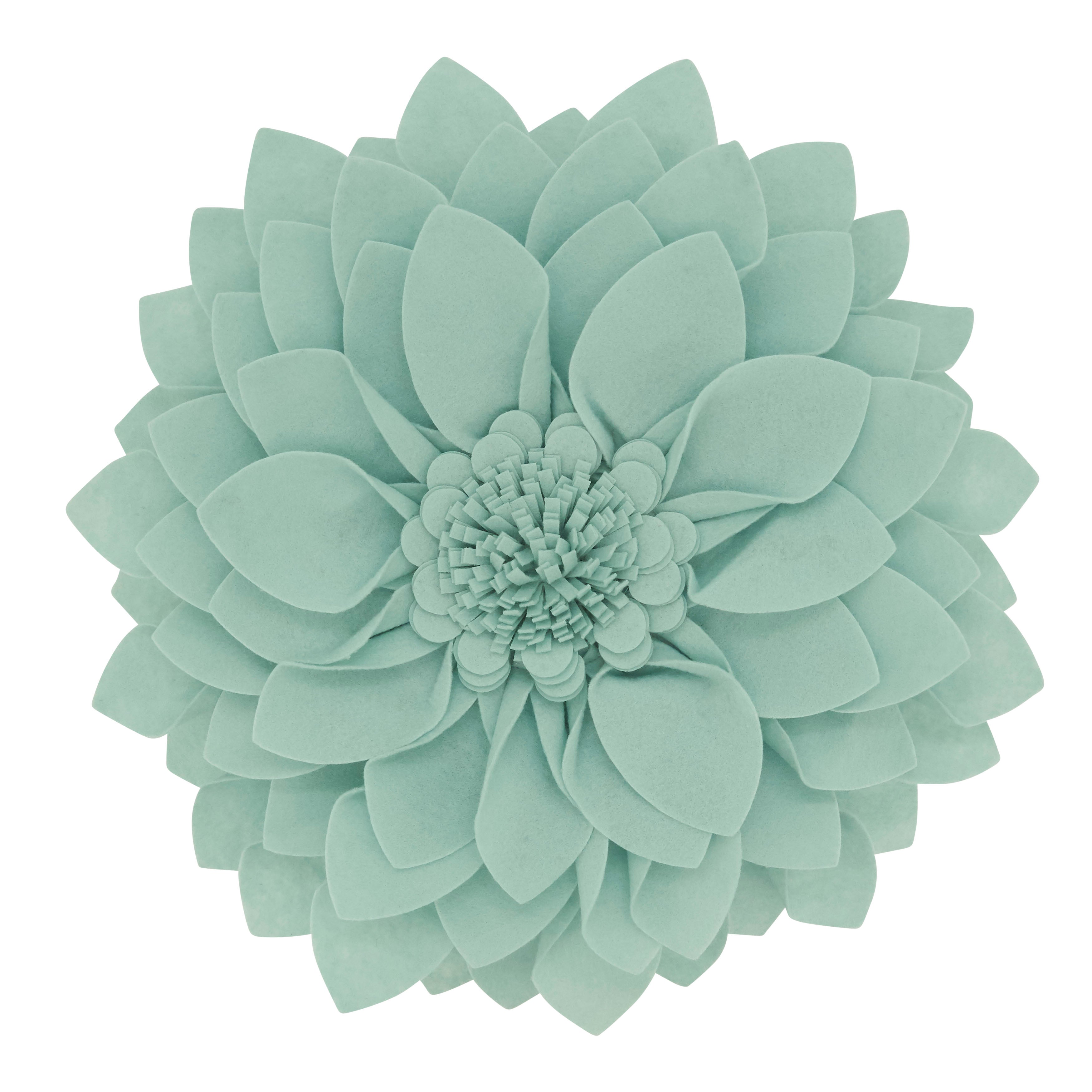 Flower Shaped Felt Throw Pillow