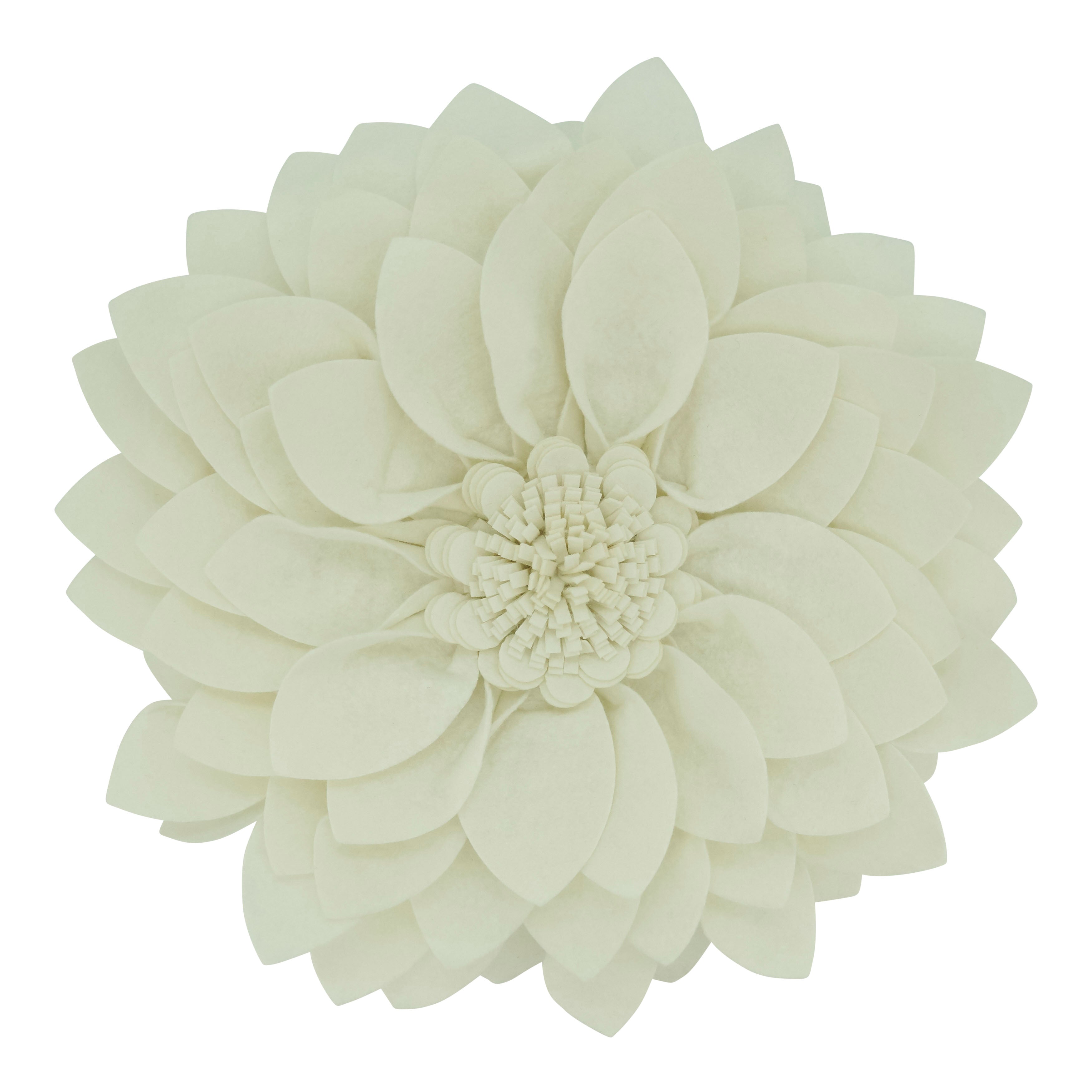 Flower Shaped Felt Throw Pillow