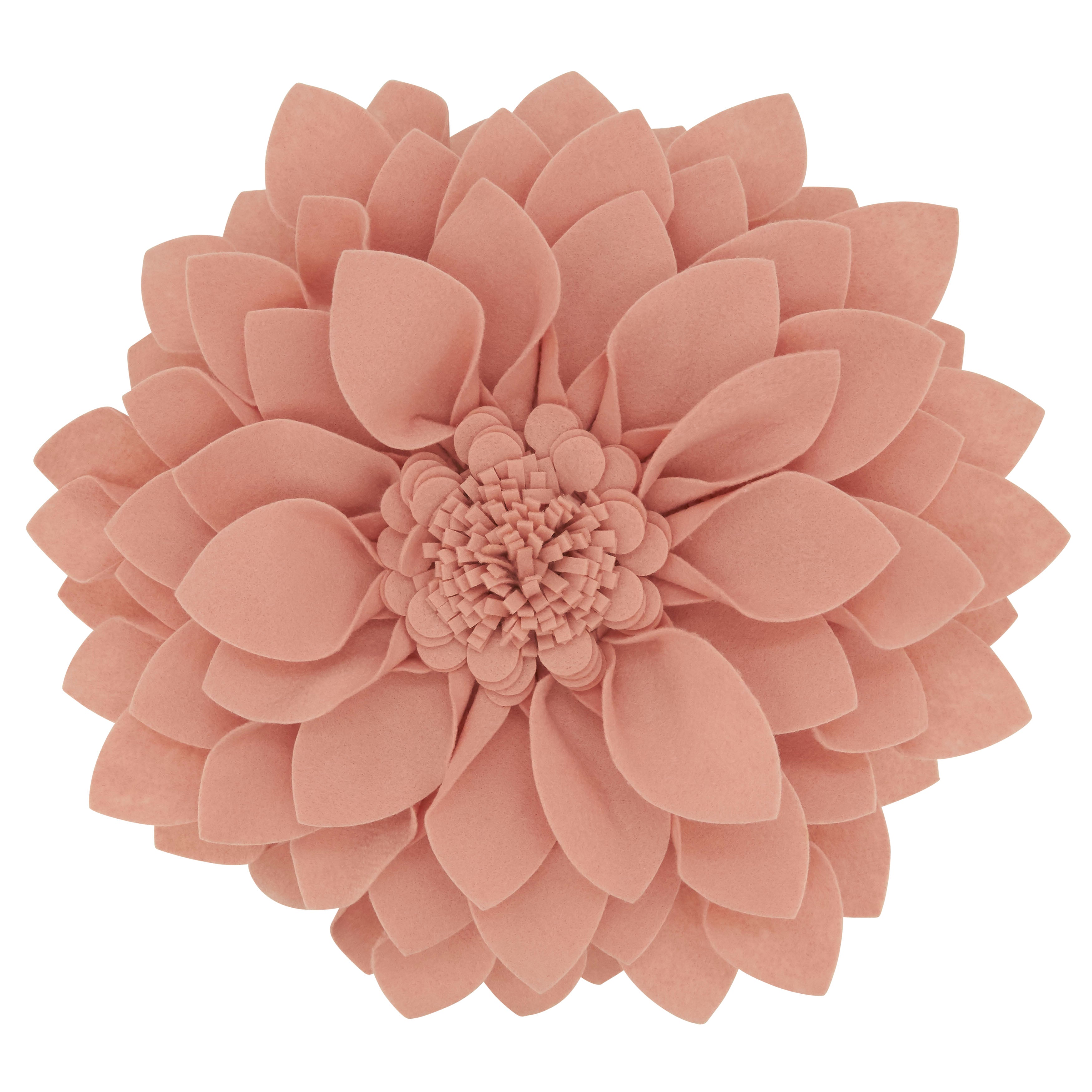 Flower Shaped Felt Throw Pillow