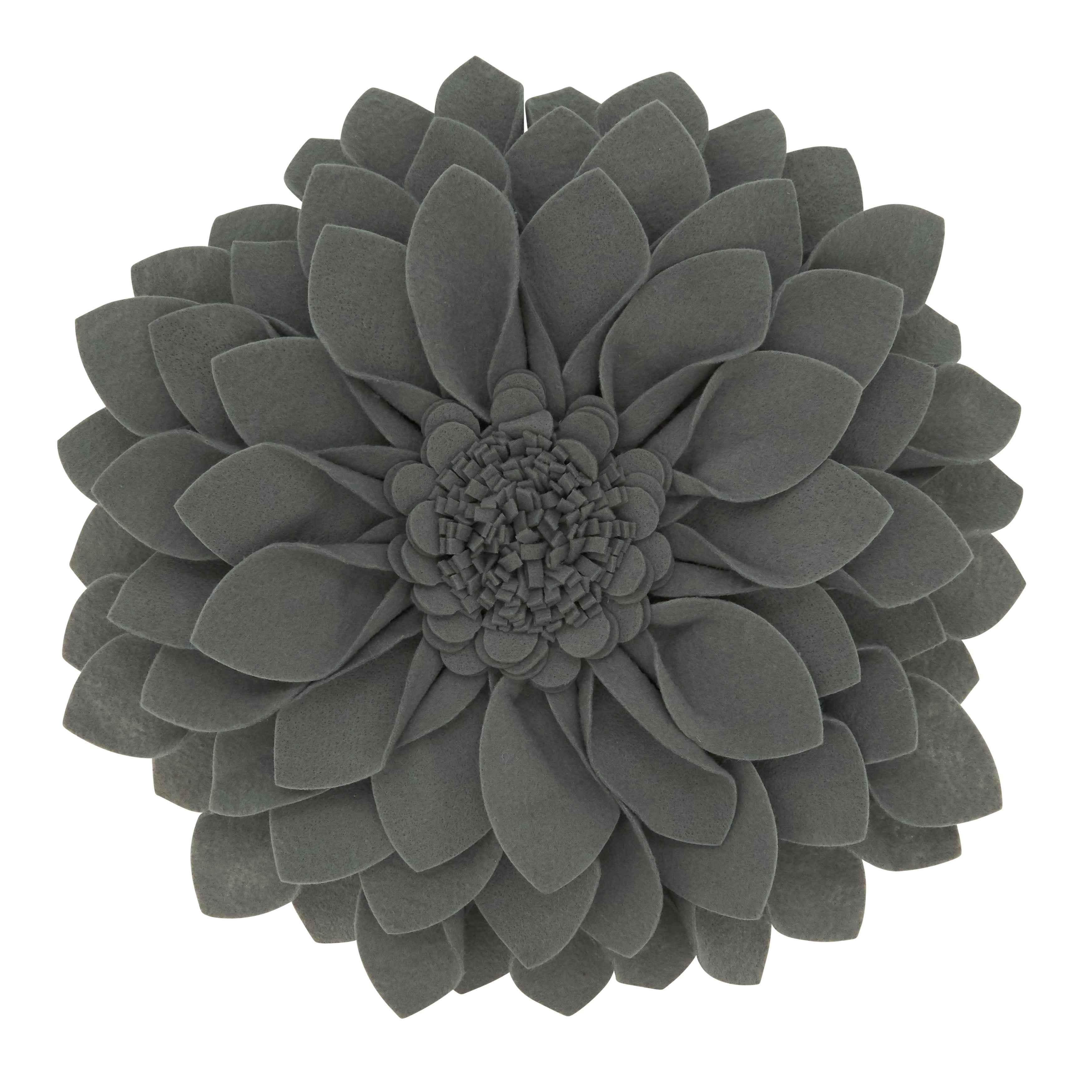Flower Shaped Felt Throw Pillow