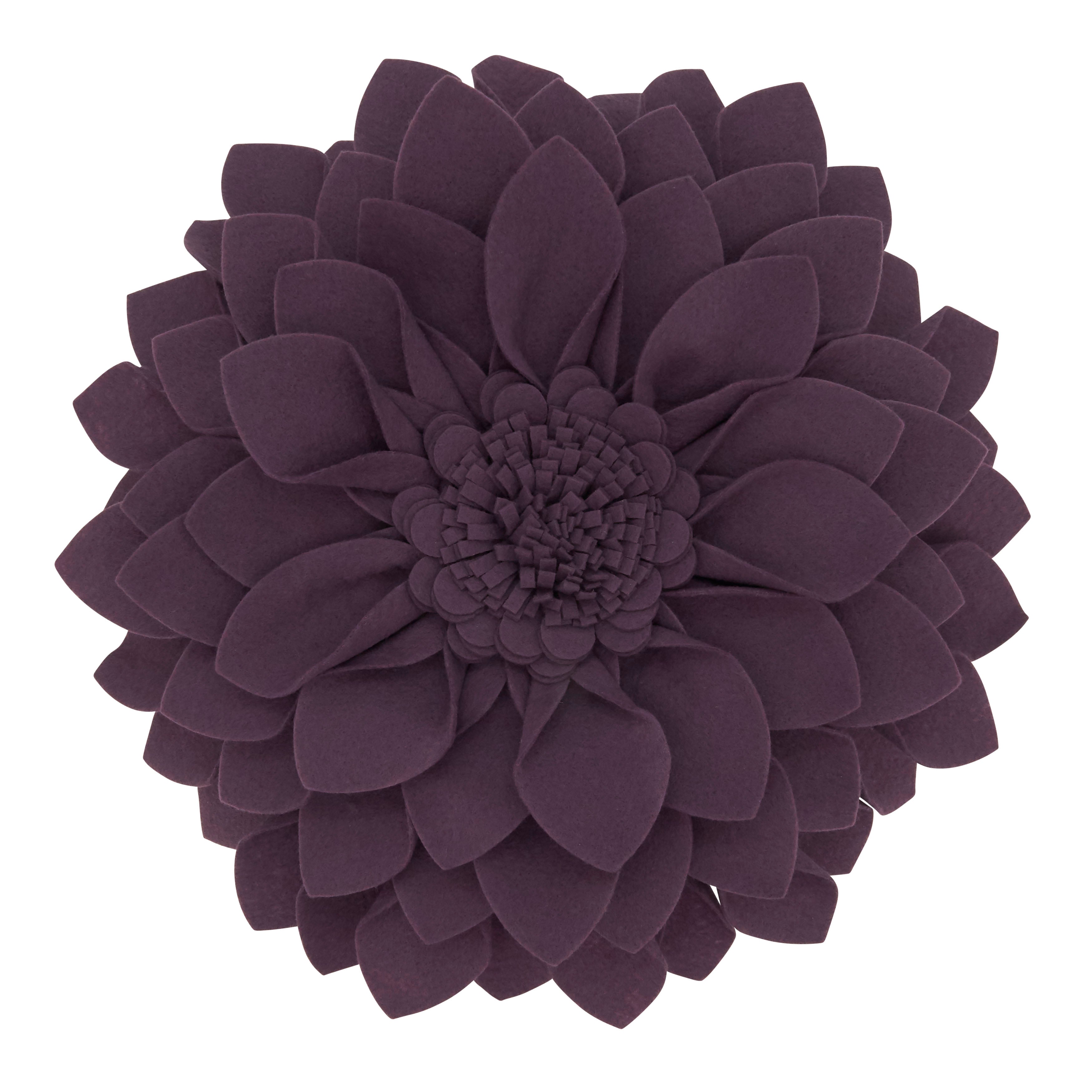 Flower Shaped Felt Throw Pillow