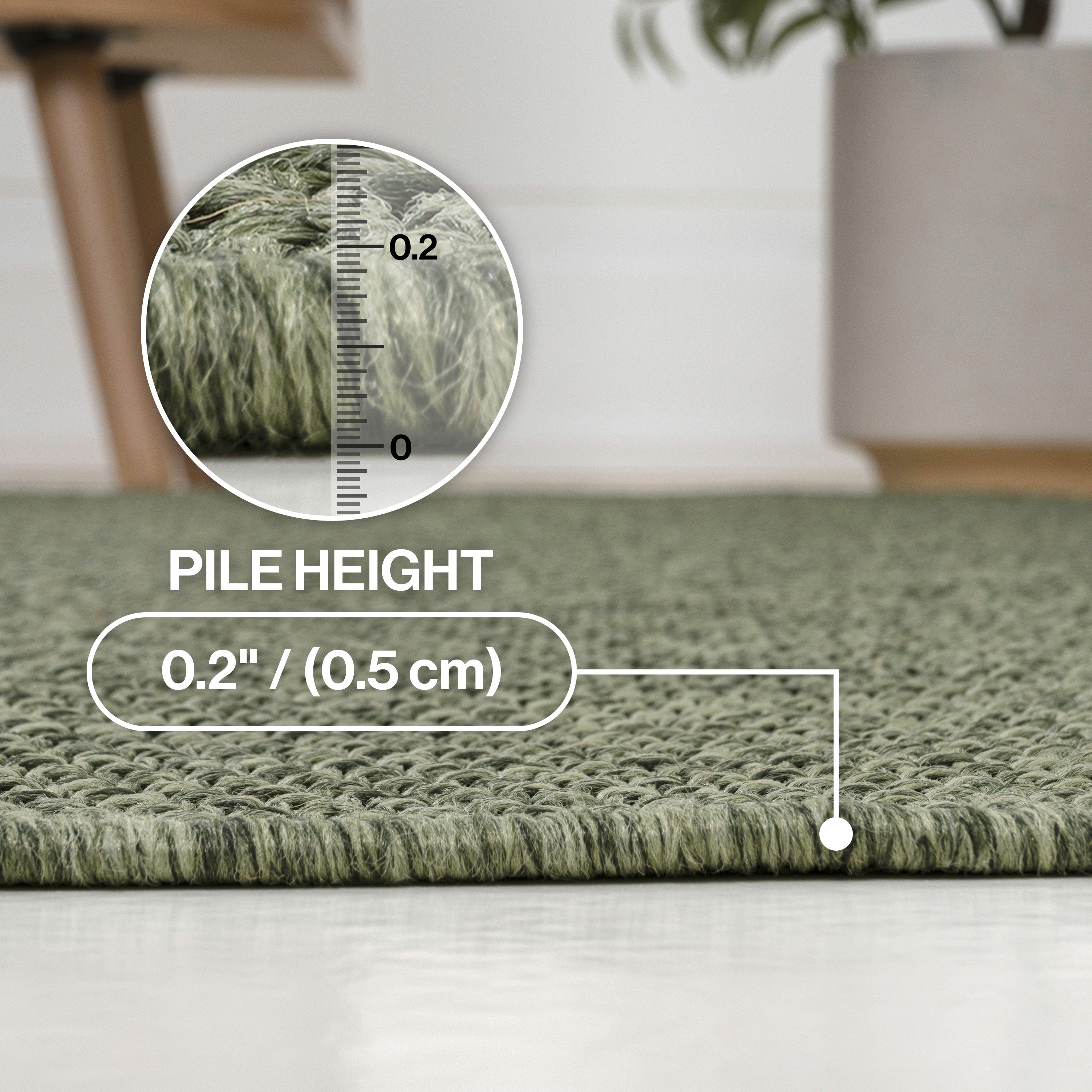 Solana Boho Easy Jute Rustic Solid Color Indoor/Outdoor Area Rug