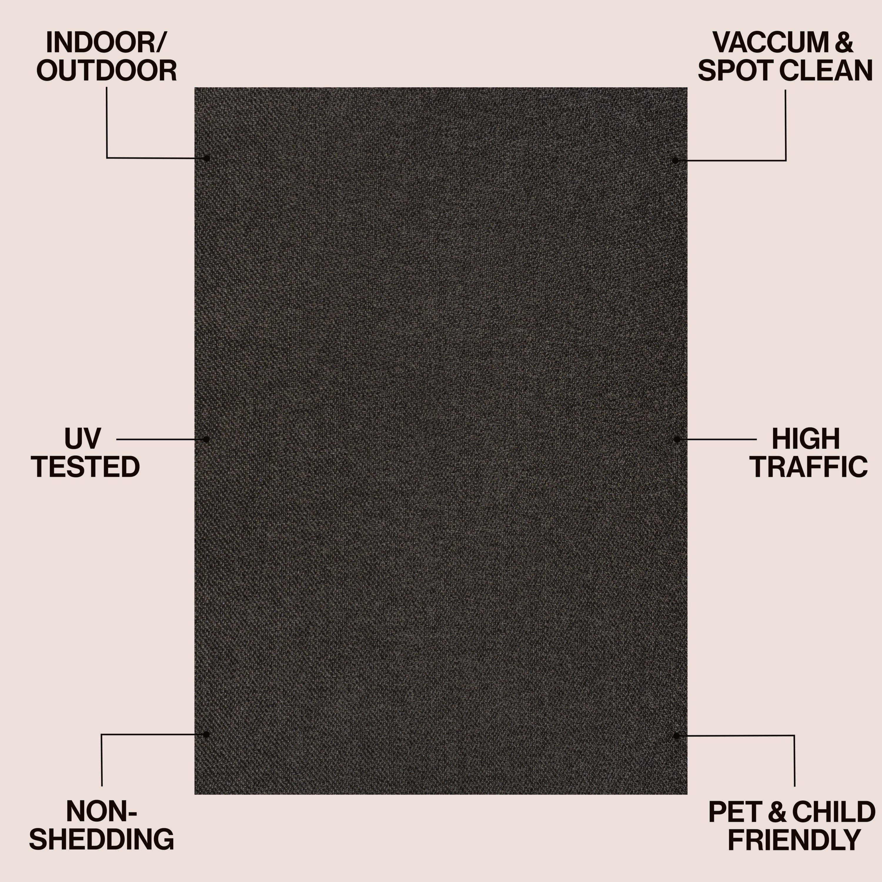 Solana Boho Easy Jute Rustic Solid Color Indoor/Outdoor Area Rug