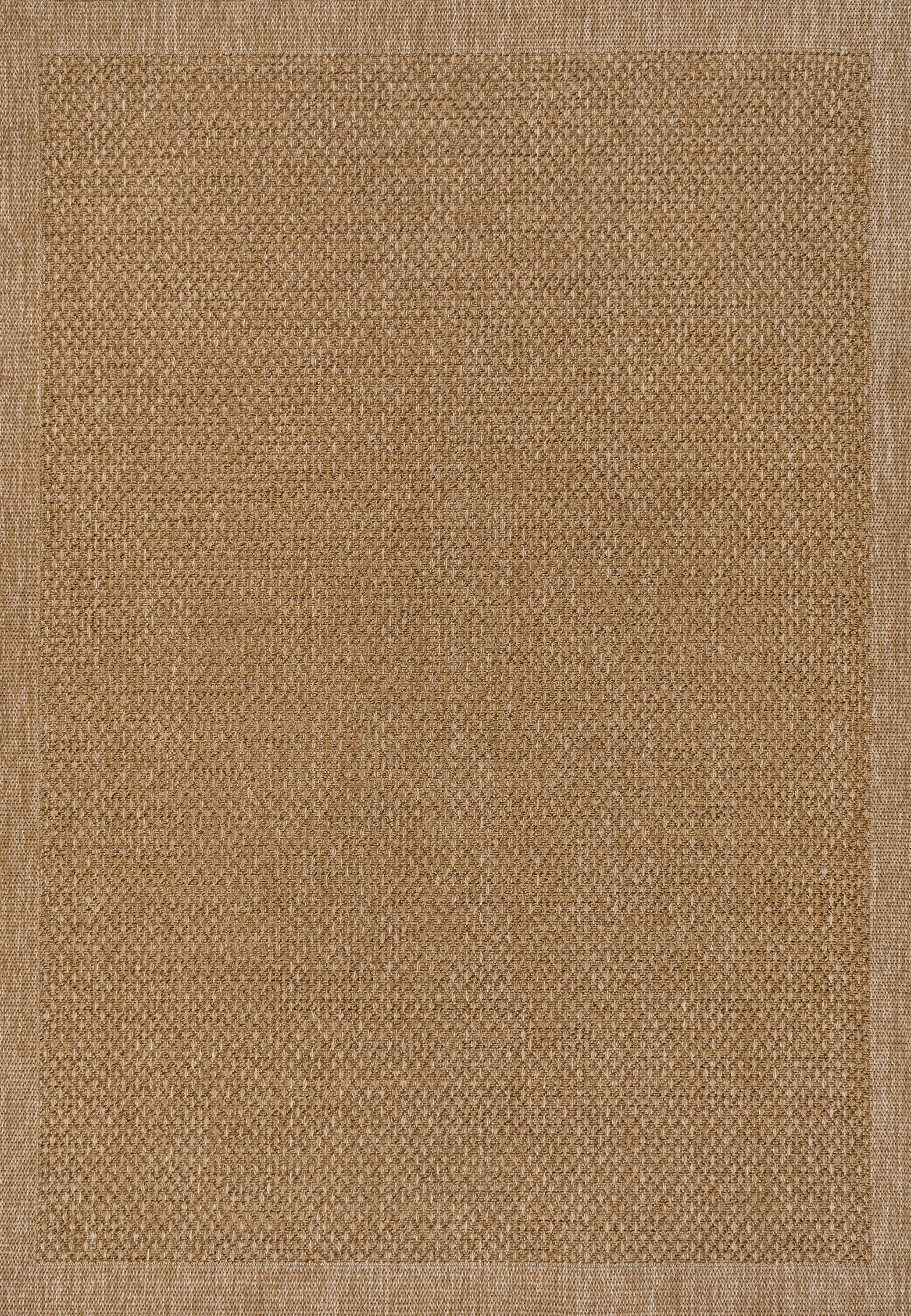 Luma Boho Easy Jute Coastal Border Solid Color Indoor/Outdoor Area Rug