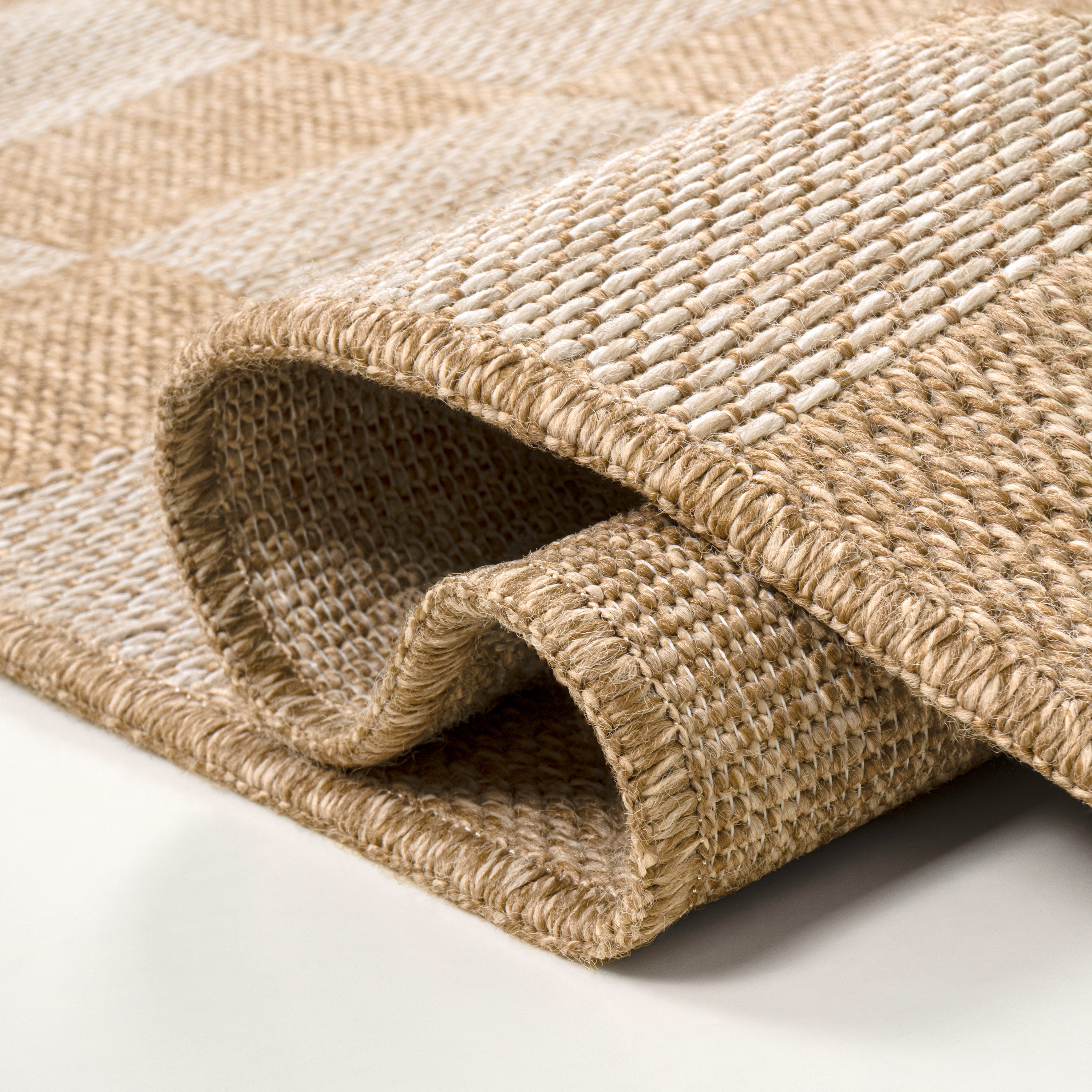 Mason Easy Jute Geometric Boho Checker Weave Indoor/Outdoor Area Rug