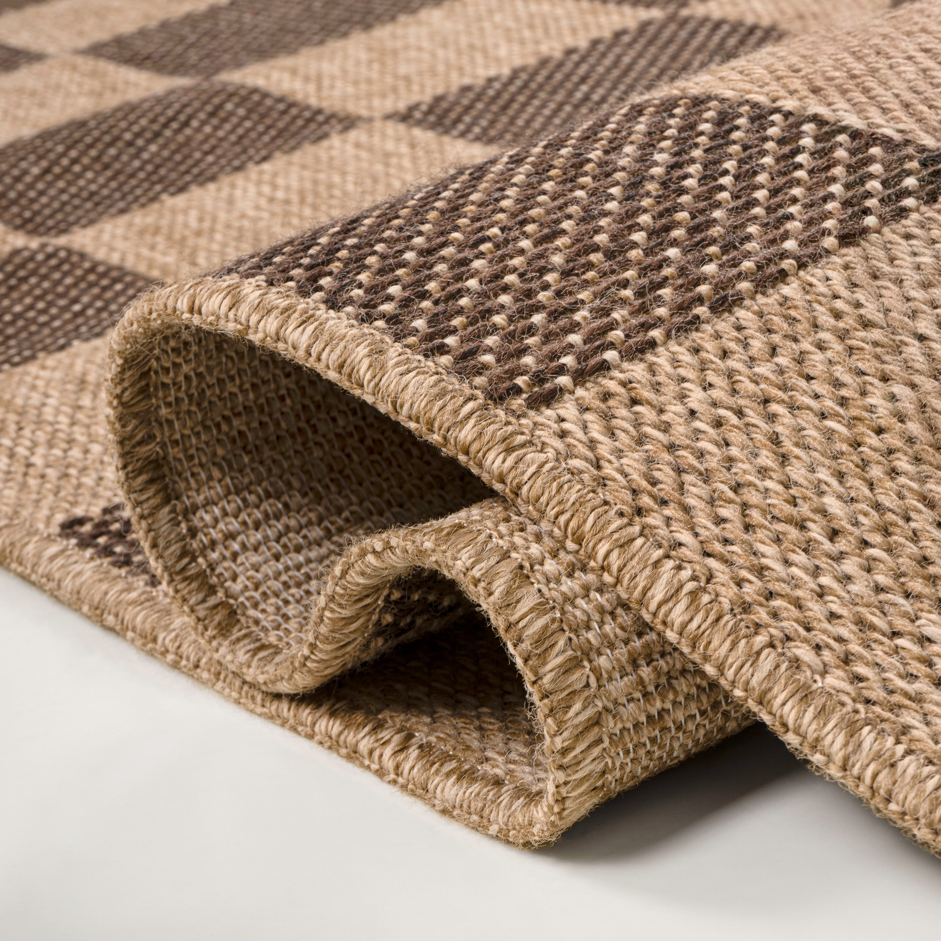 Mason Easy Jute Geometric Boho Checker Weave Indoor/Outdoor Area Rug