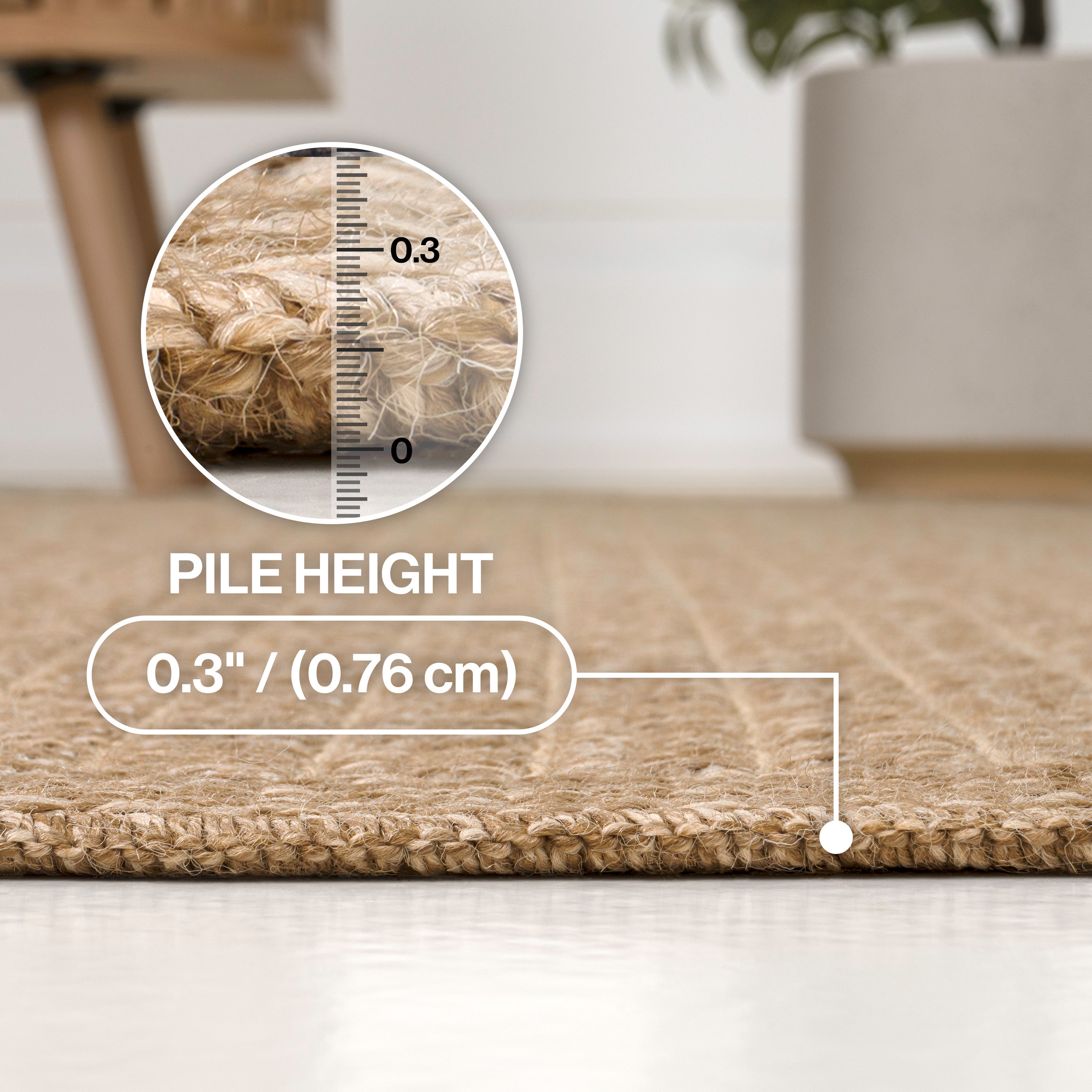 Maxine Easy Jute Contemporary Border Boho Fine Rib Weave Indoor/Outdoor Area Rug