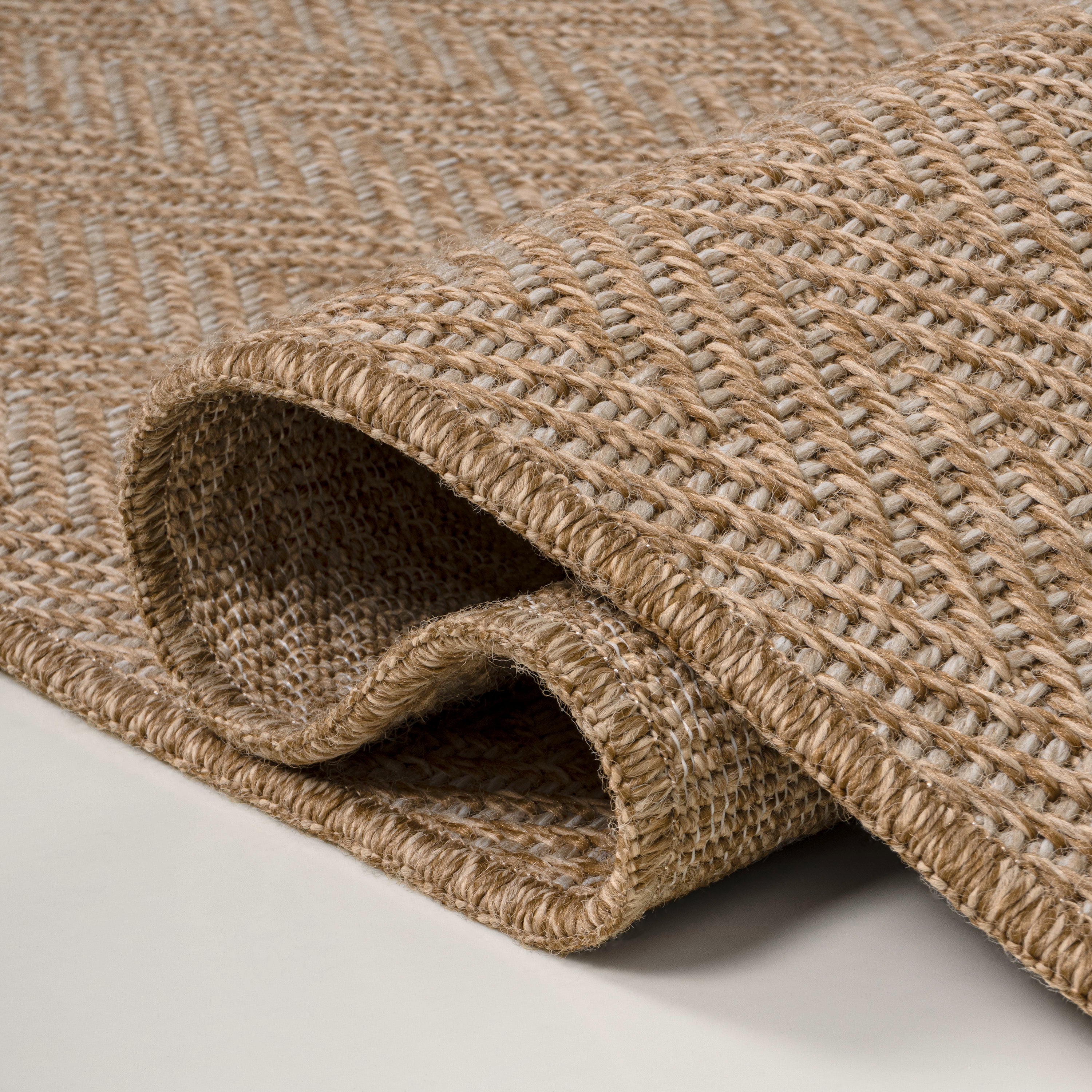 Rowena Easy Jute Scandinavian Boho Herringbone Weave Indoor/Outdoor Area Rug