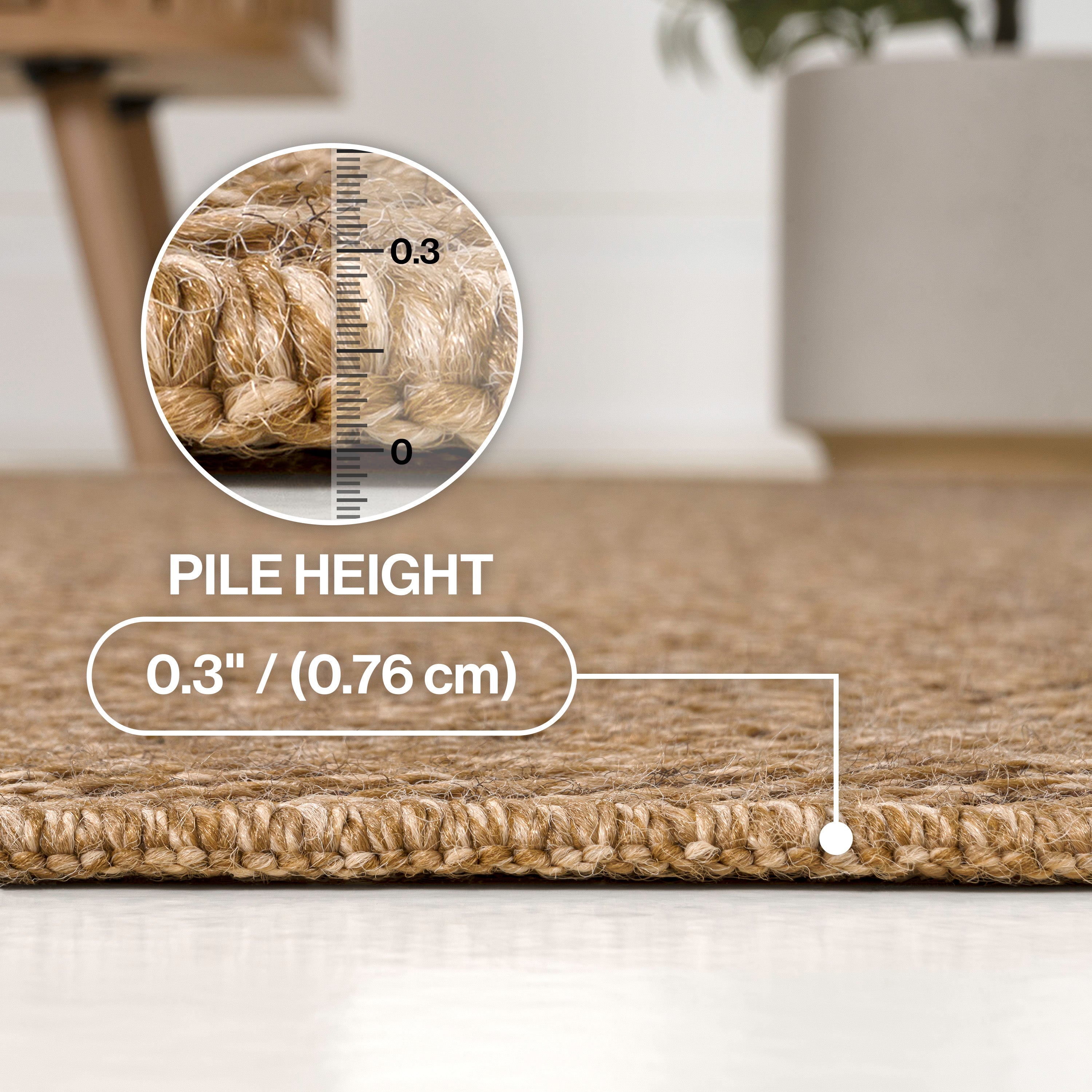 Rowena Easy Jute Scandinavian Boho Herringbone Weave Indoor/Outdoor Area Rug