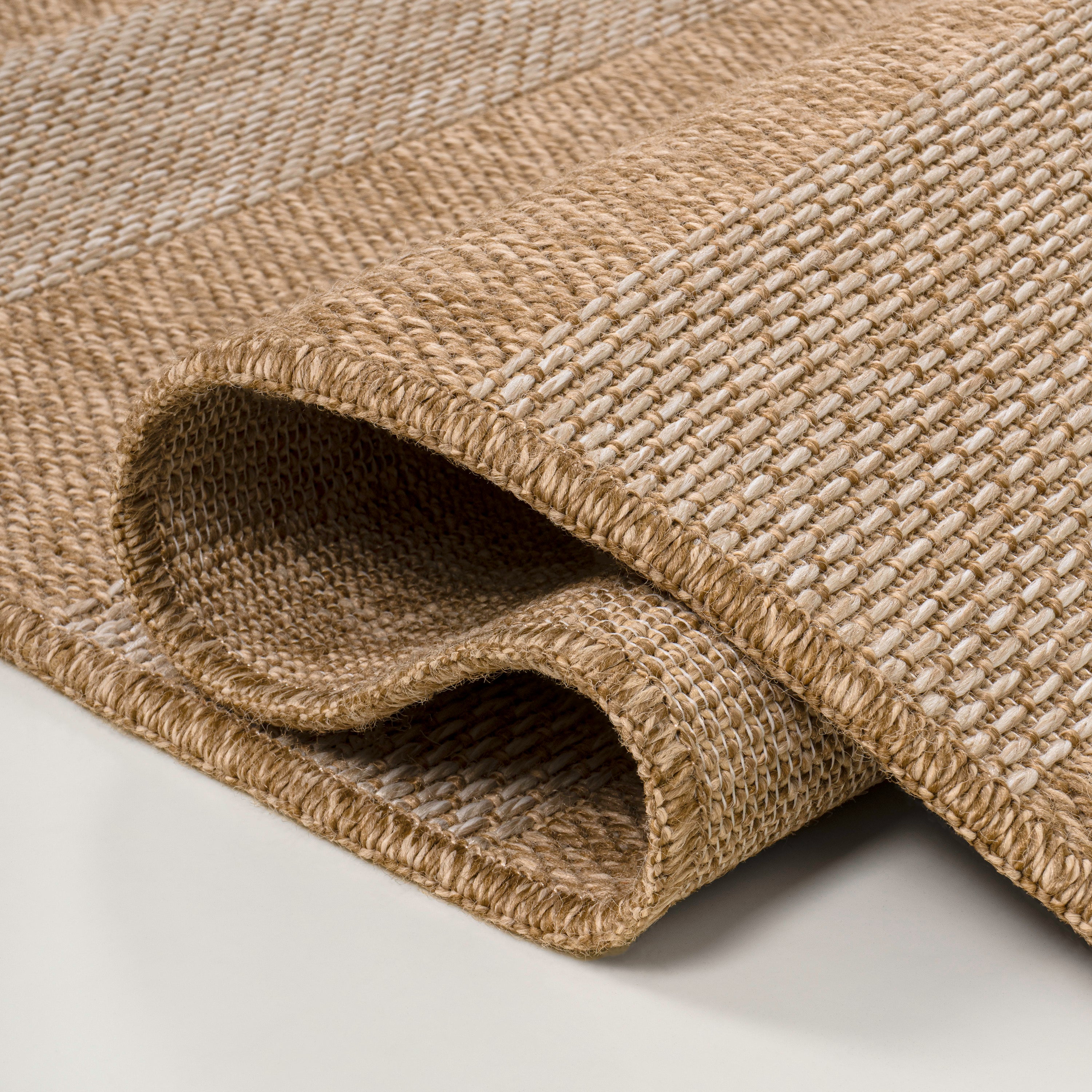 Sutton Easy Jute Modern Geometric Boho Stripe Indoor/Outdoor Area Rug