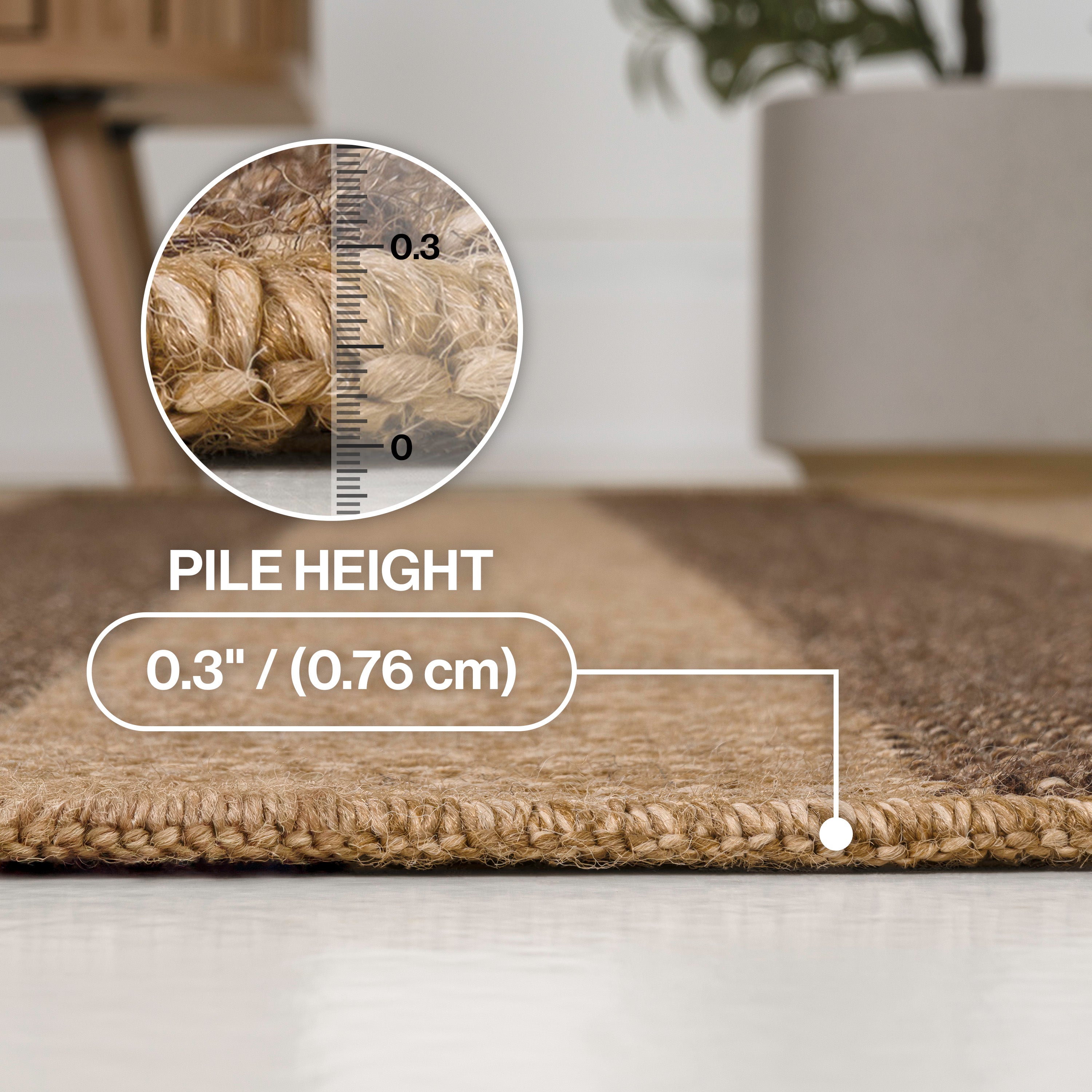 Sutton Easy Jute Modern Geometric Boho Stripe Indoor/Outdoor Area Rug