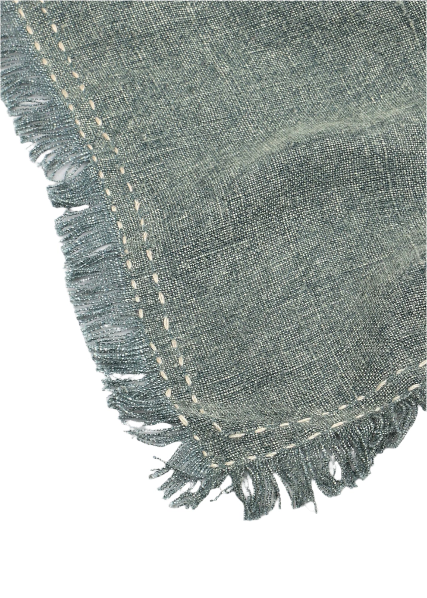 Stonewashed Linen Woven Throw Blanket with Fringe