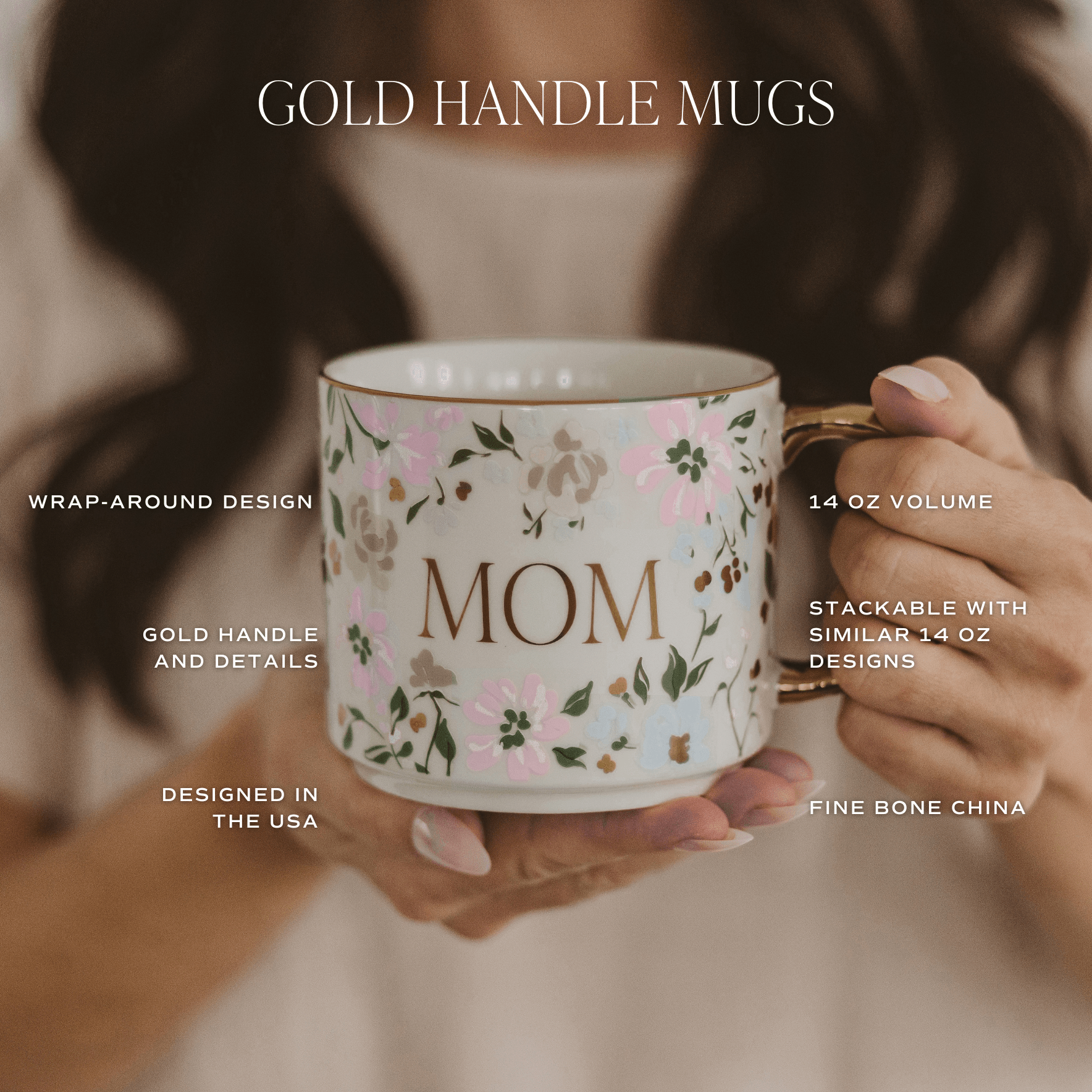 Floral Quilt 14 oz Coffee Mug