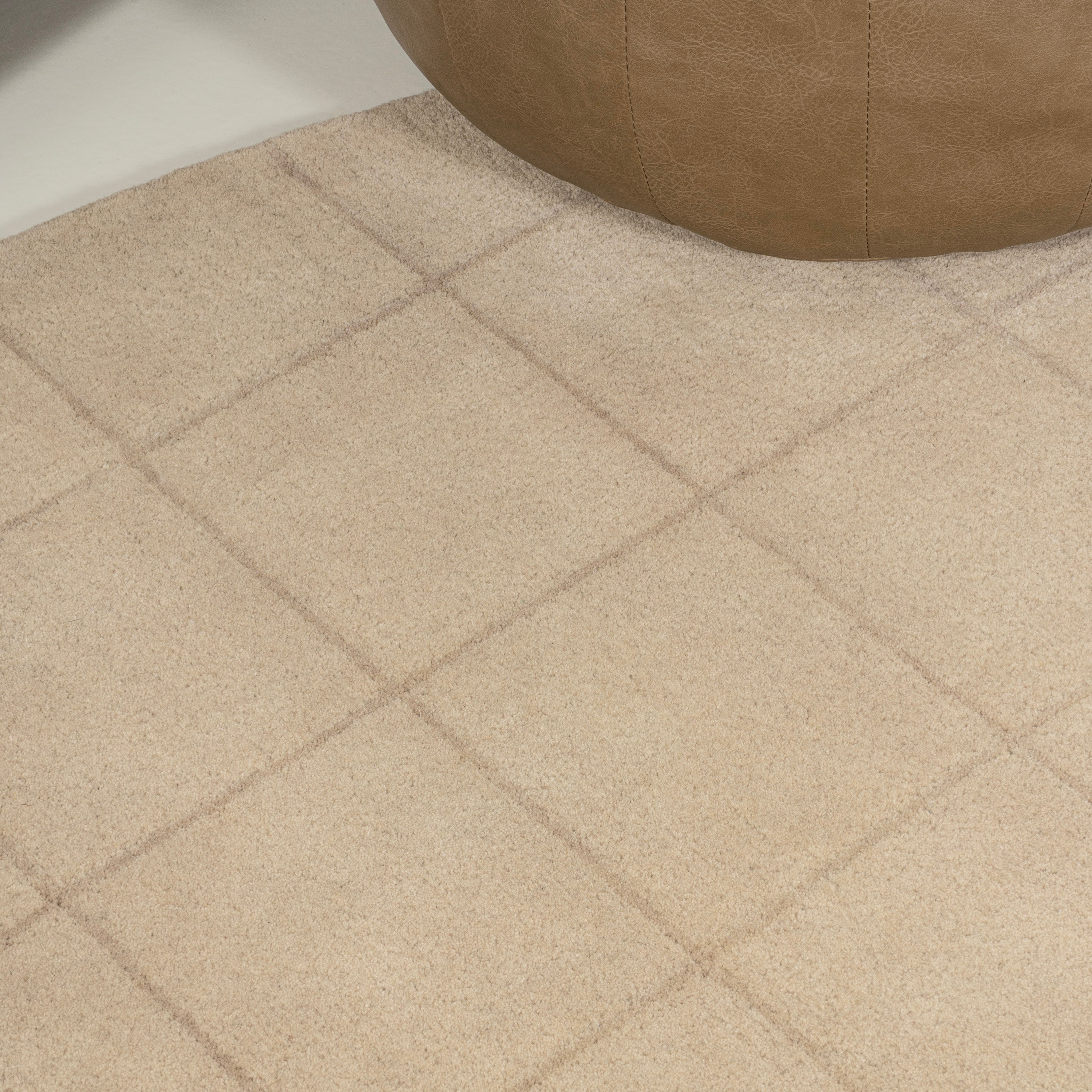 Bean Modern Plaid Grid Handwoven Wool Area Rug