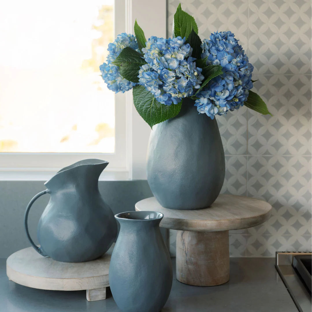Handcrafted Warm Grey Aluminum Vase