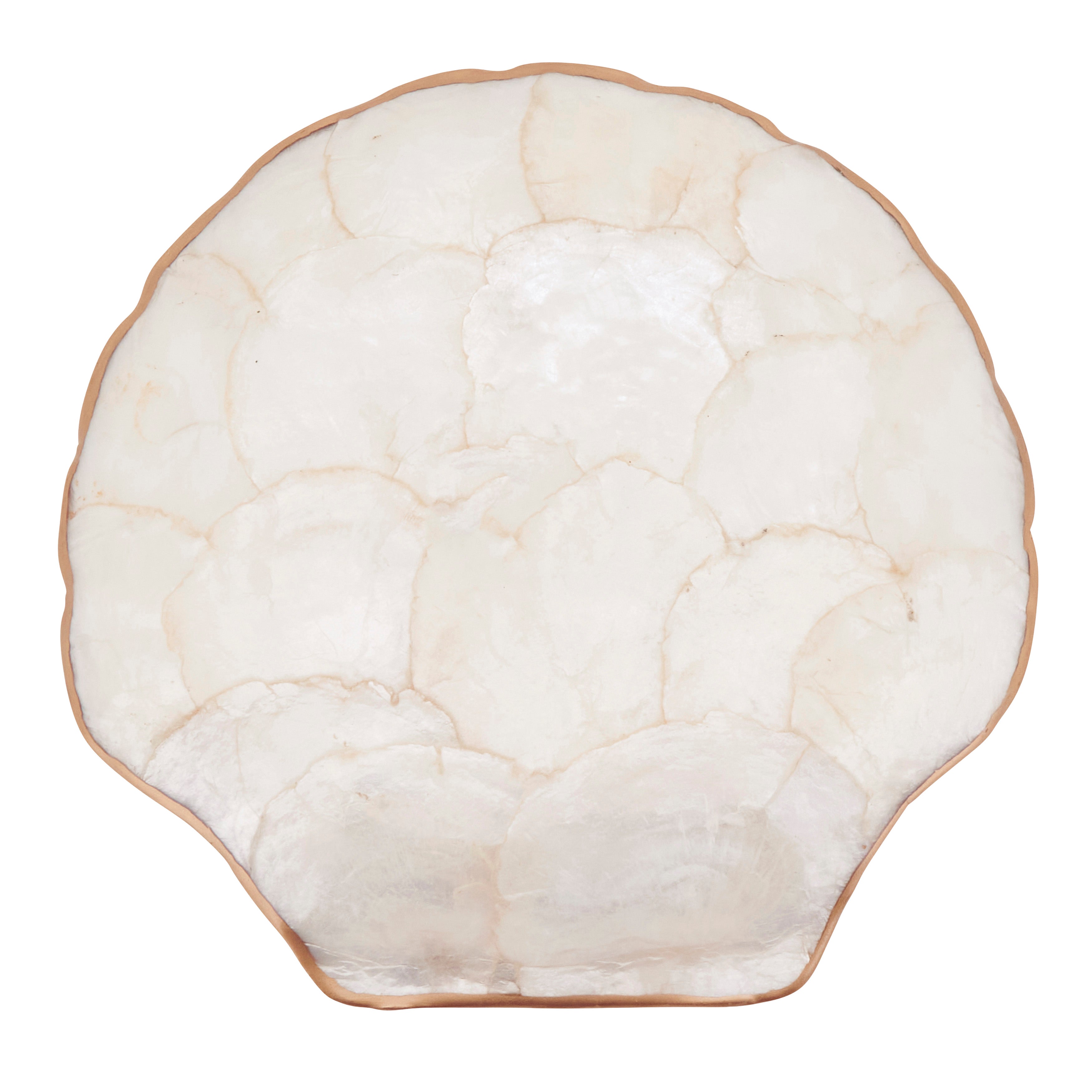 Capiz Shell Scallop Plates, Set of 4