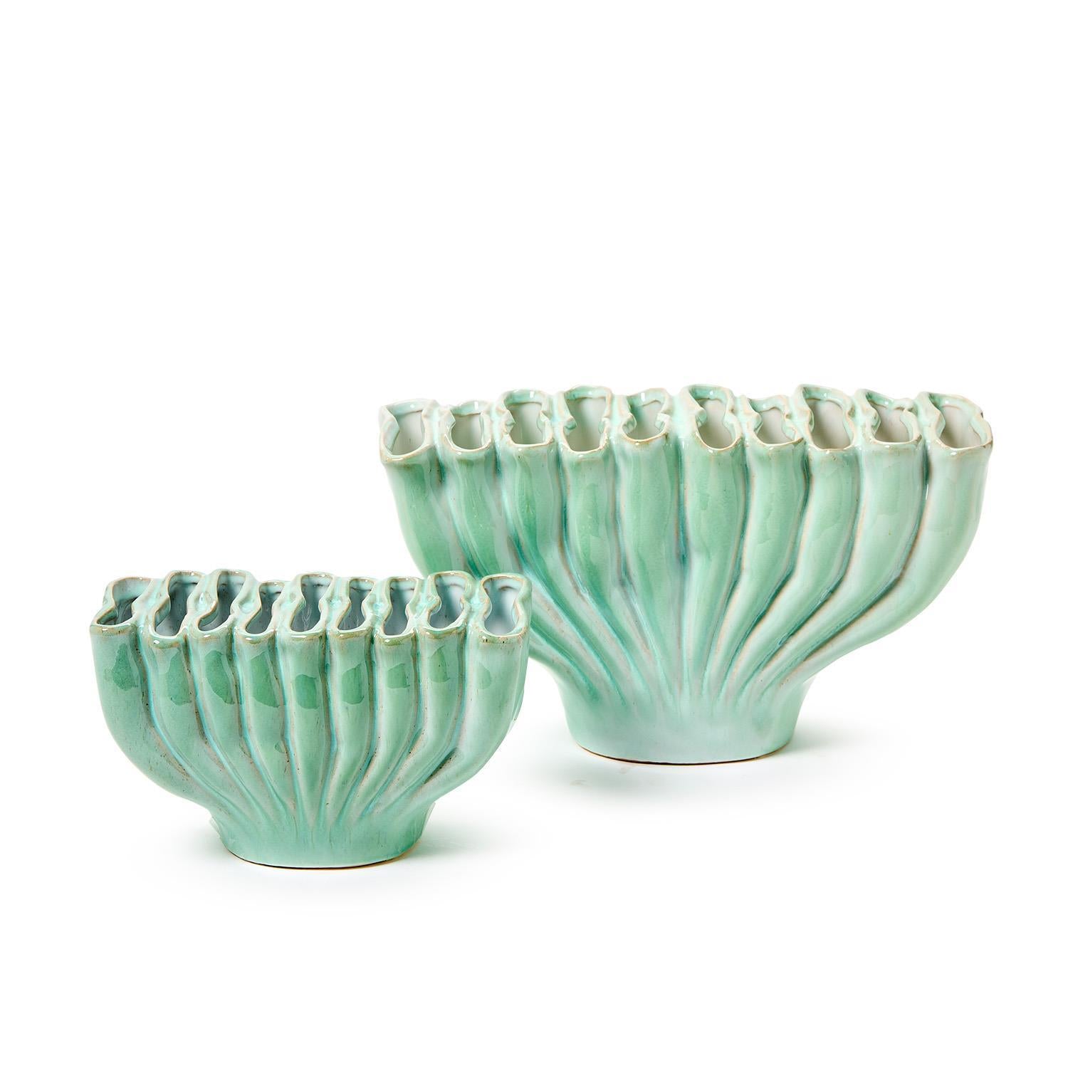 Ceramic Banyan Vases, Set of 2