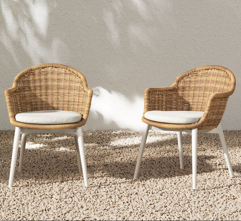Santorini Outdoor Dining Chairs, Set of 2