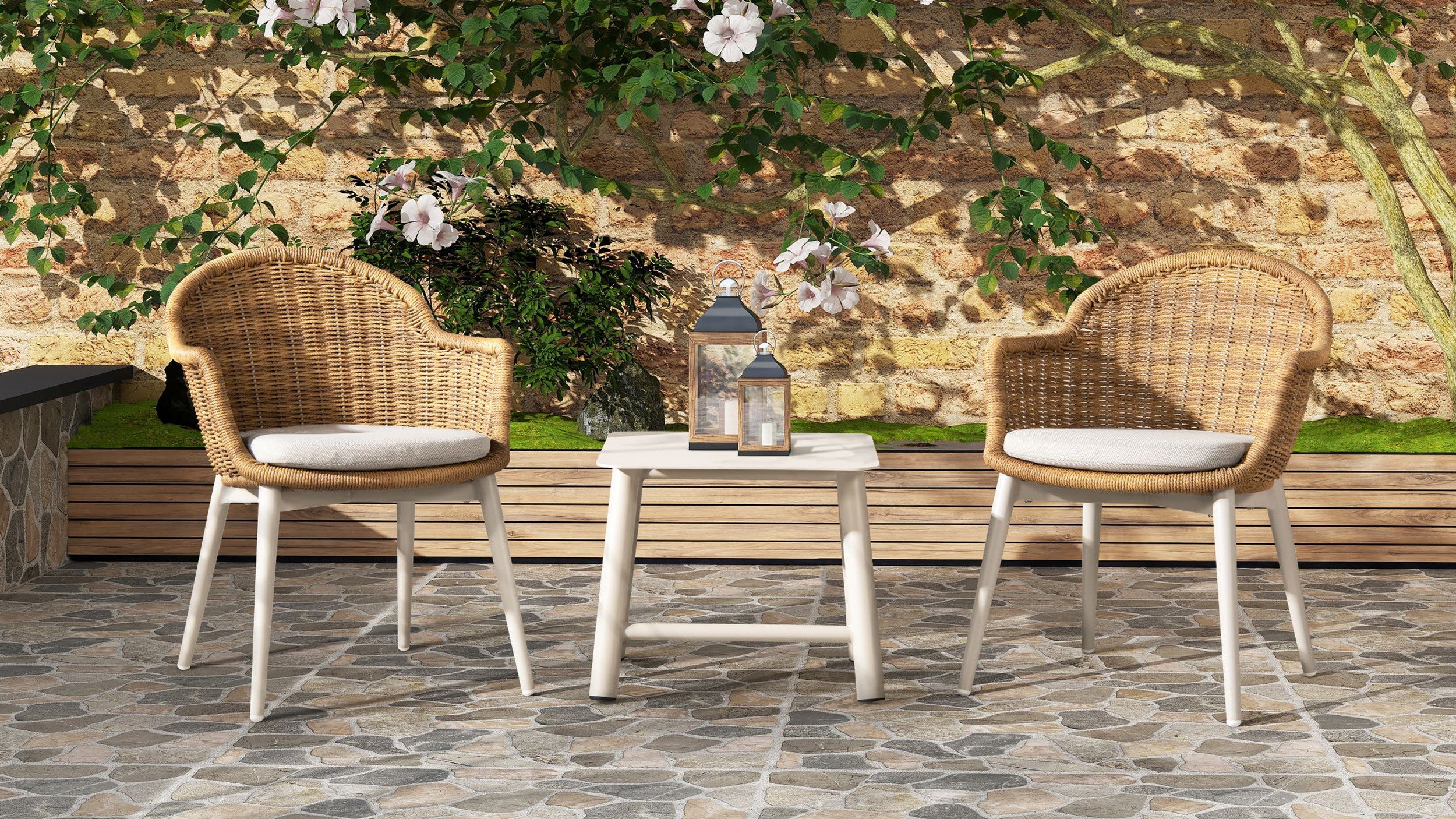 Santorini Outdoor Dining Chairs, Set of 2
