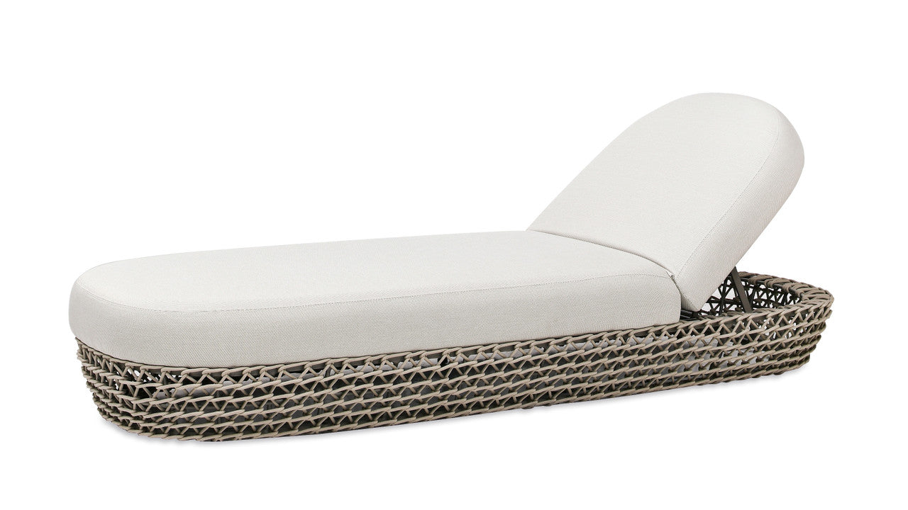 Willow Wicker Upholstered Patio Lounger