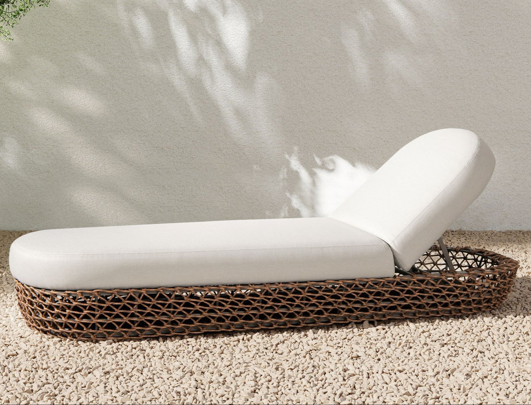 Willow Wicker Upholstered Patio Lounger