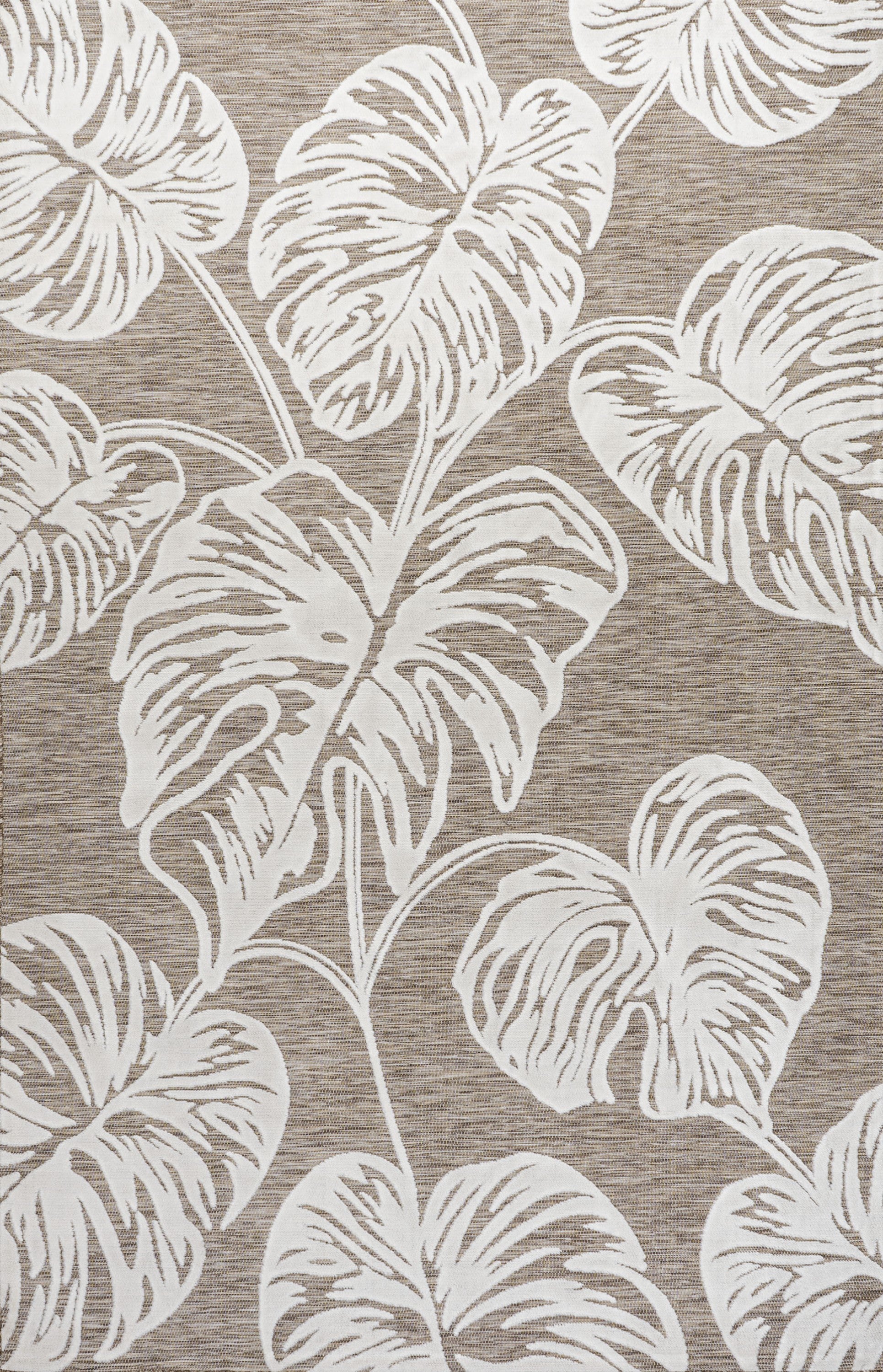 Tobago High-Low Two-Tone Monstera Leaf Indoor/Outdoor Area Rug