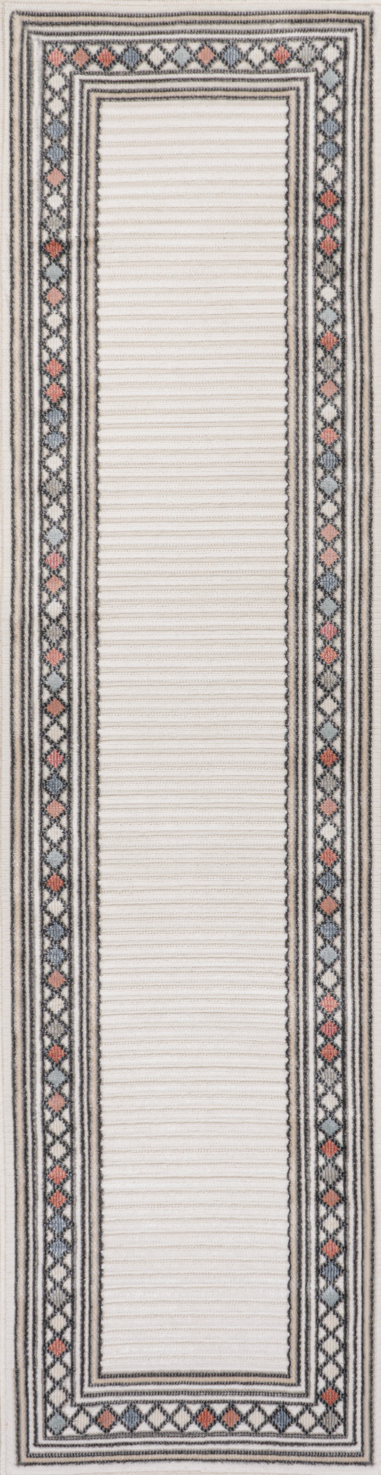 Sebastian High-Low Modern Diamond Border Indoor/Outdoor Area Rug