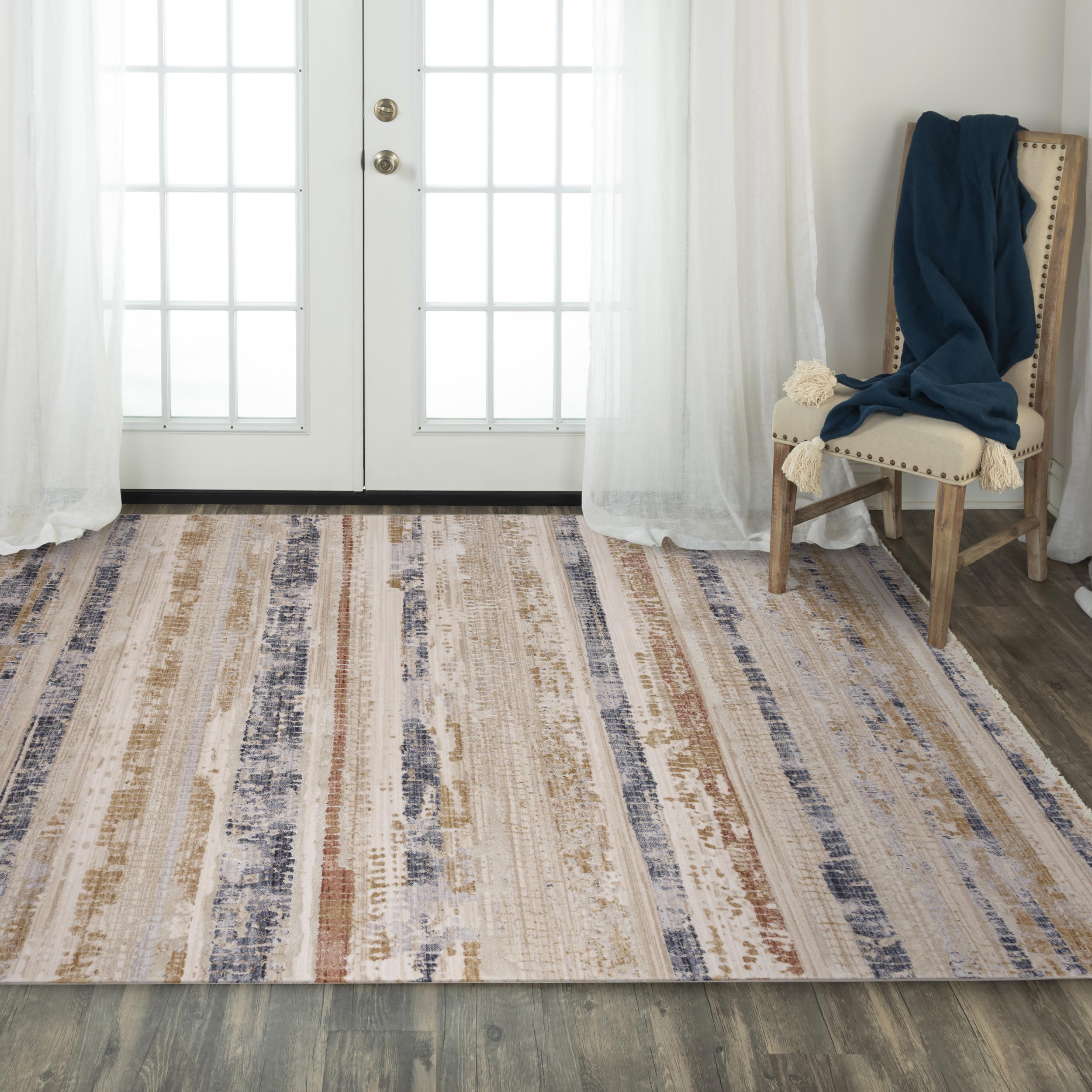 Power Loomed Abstract/Striped Area Rug