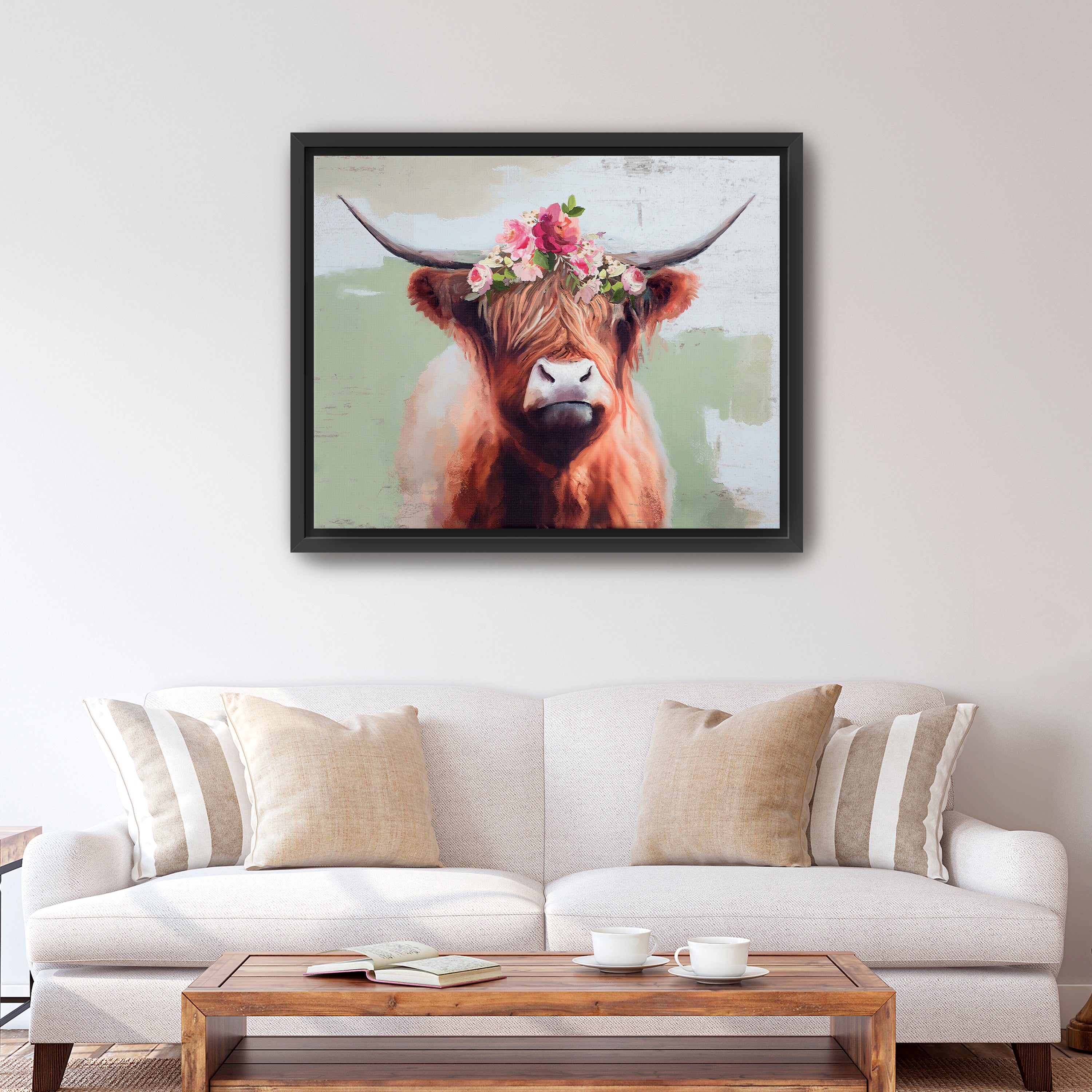 Highland Cow Canvas Giclee Wall Art