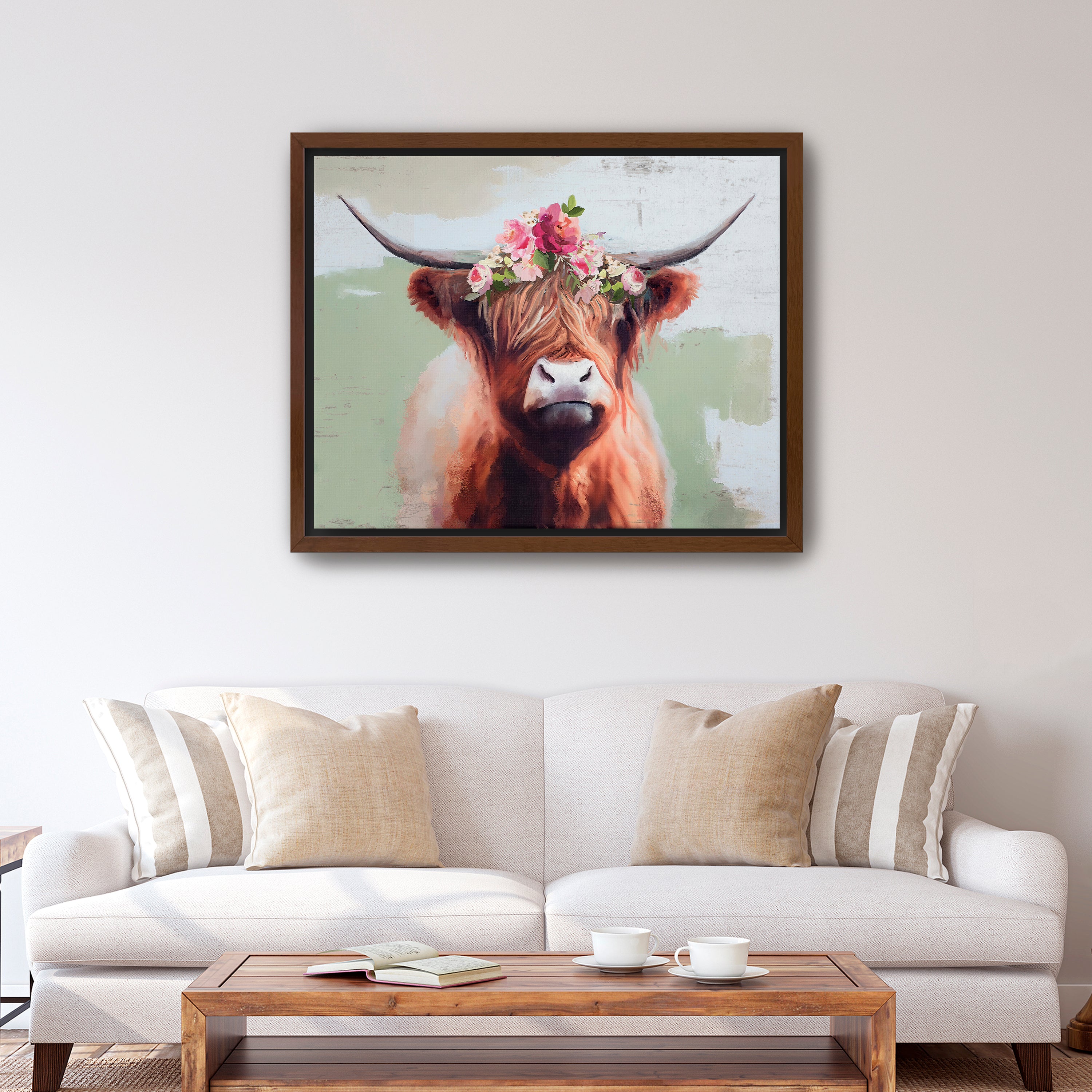 Highland Cow Canvas Giclee Wall Art