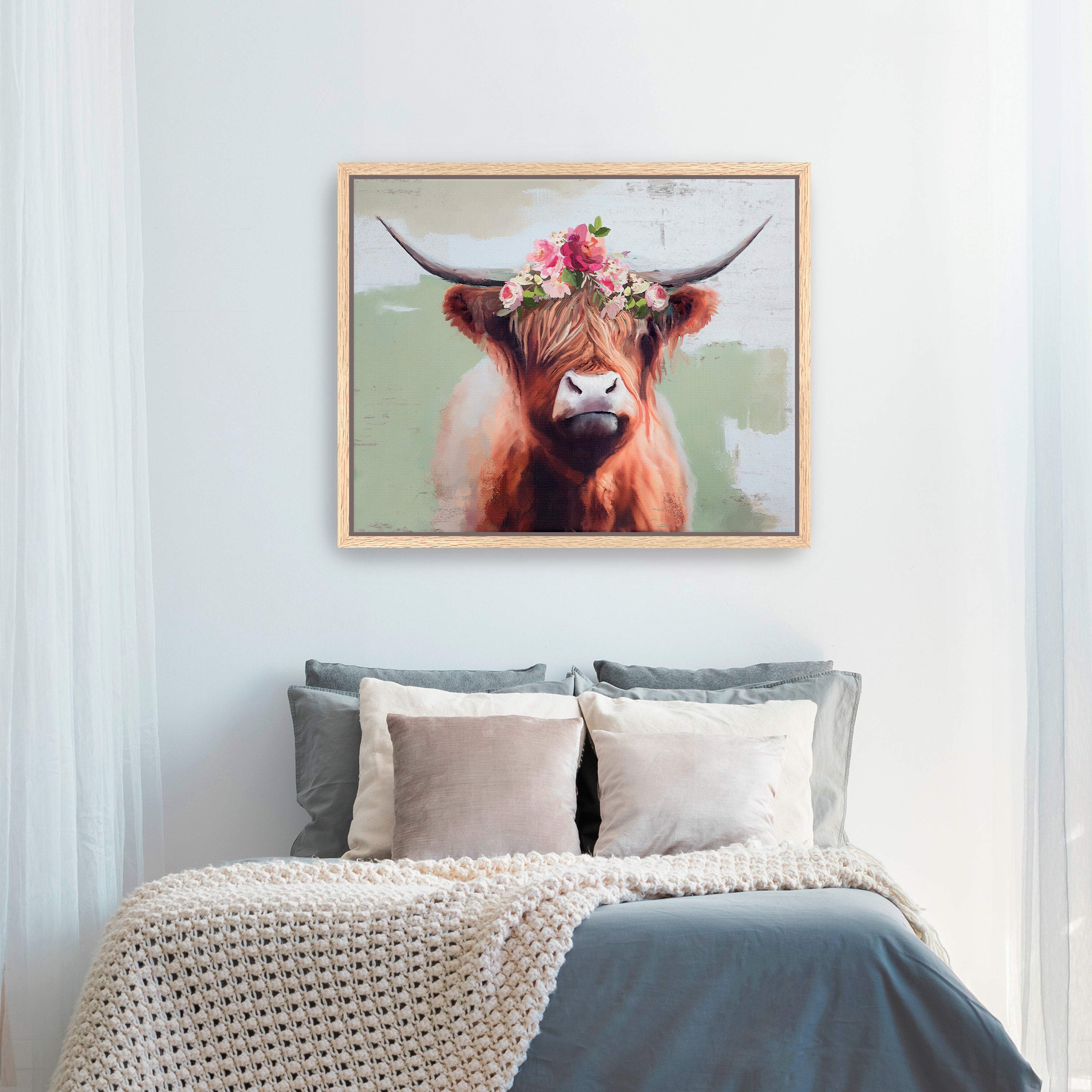 Highland Cow Canvas Giclee Wall Art