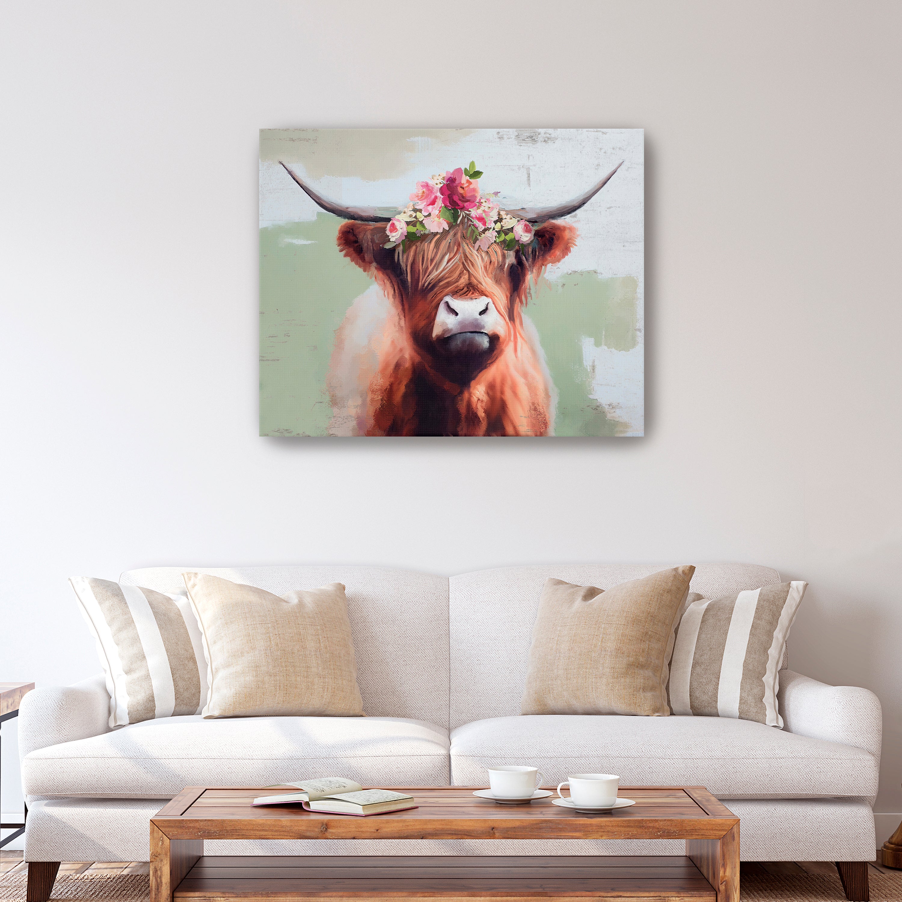 Highland Cow Canvas Giclee Wall Art
