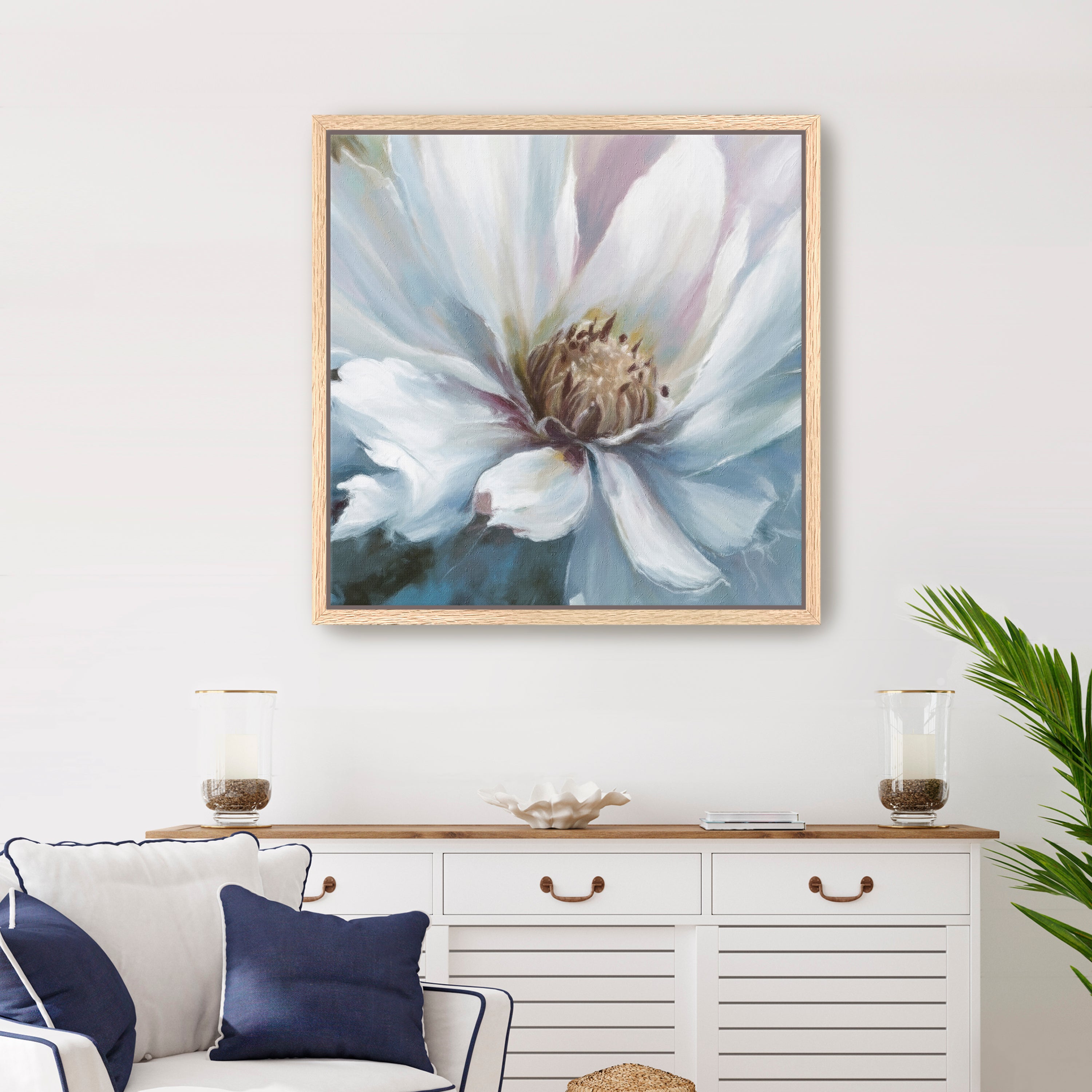 White Flower Canvas Giclee