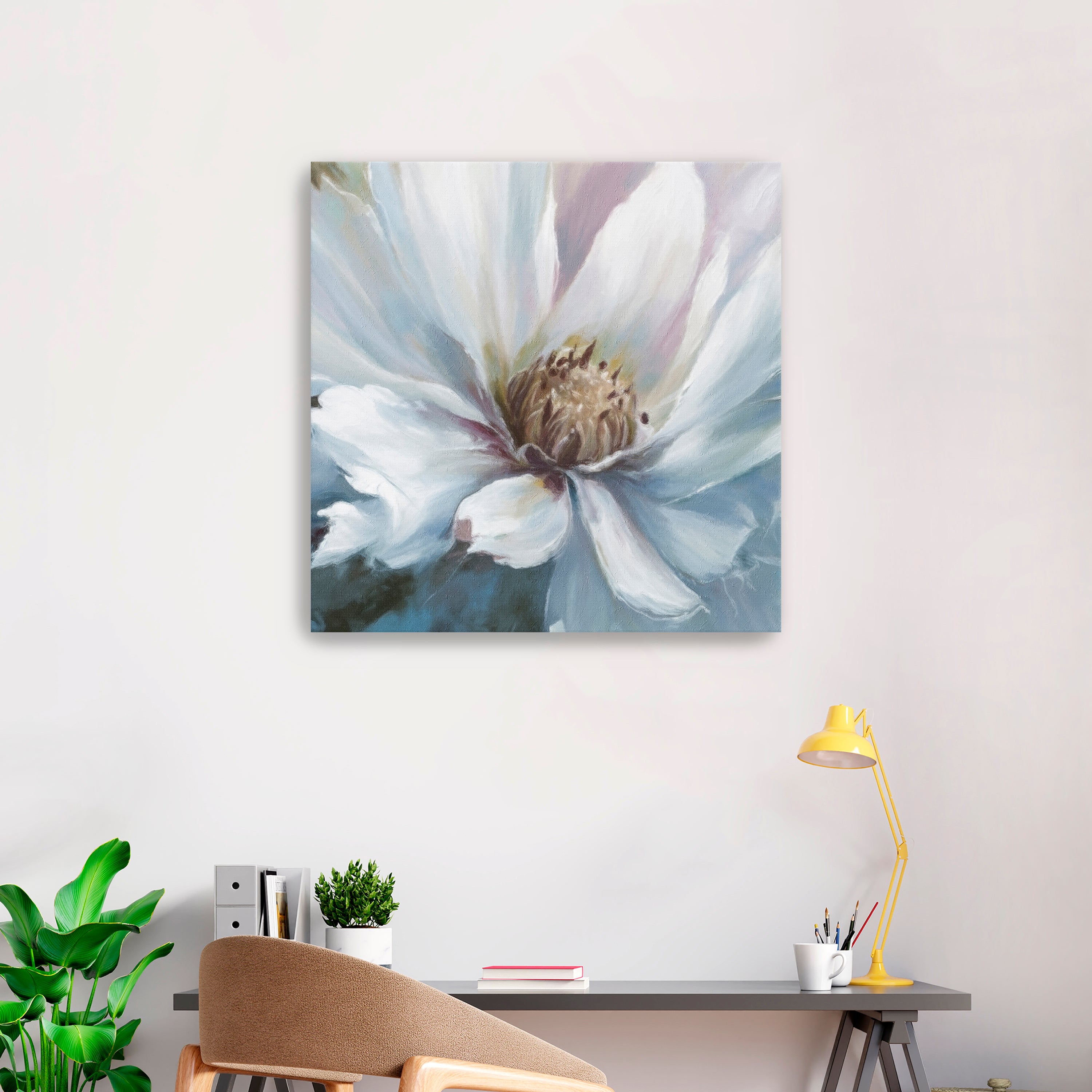 White Flower Canvas Giclee