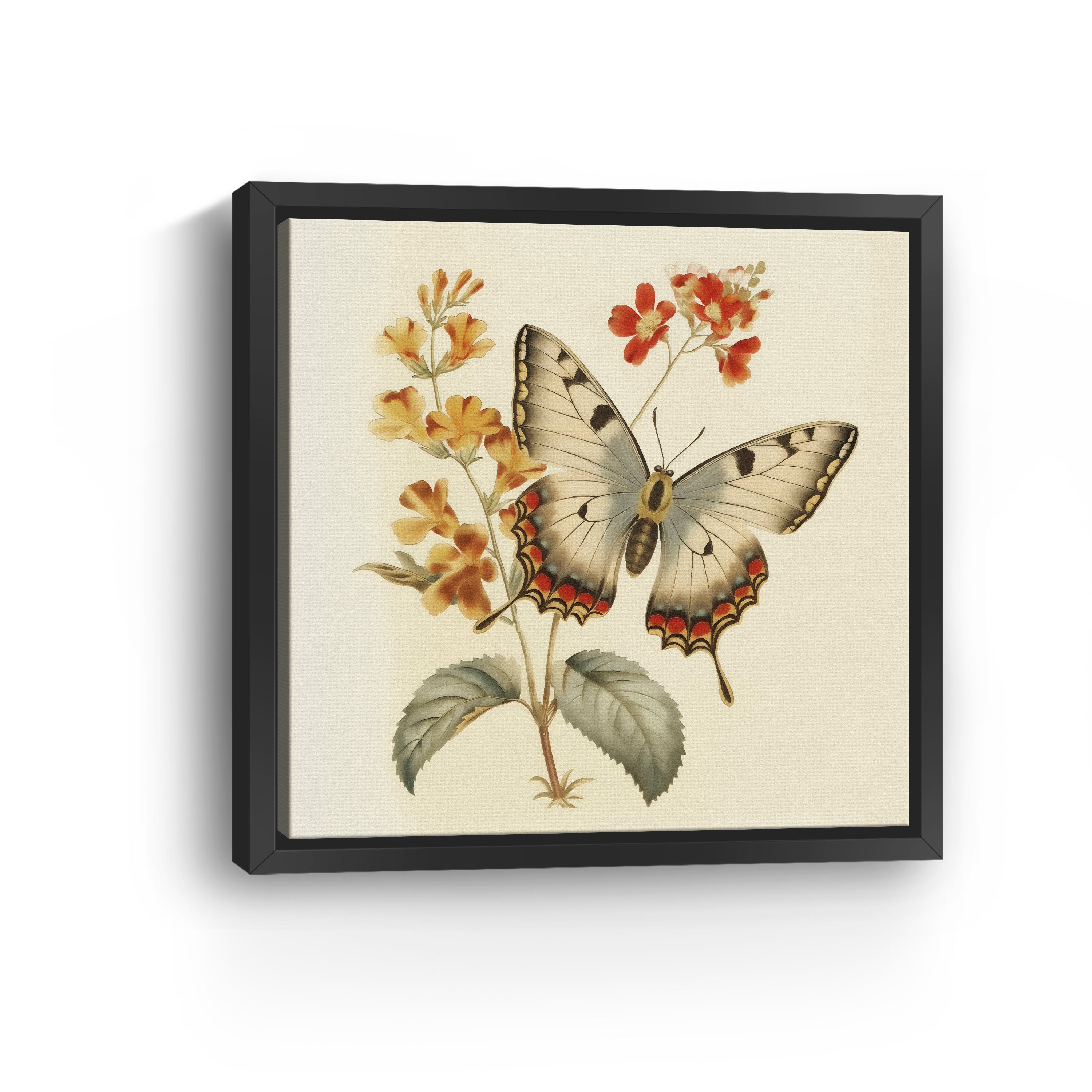 Floral Butterfly Canvas Giclee
