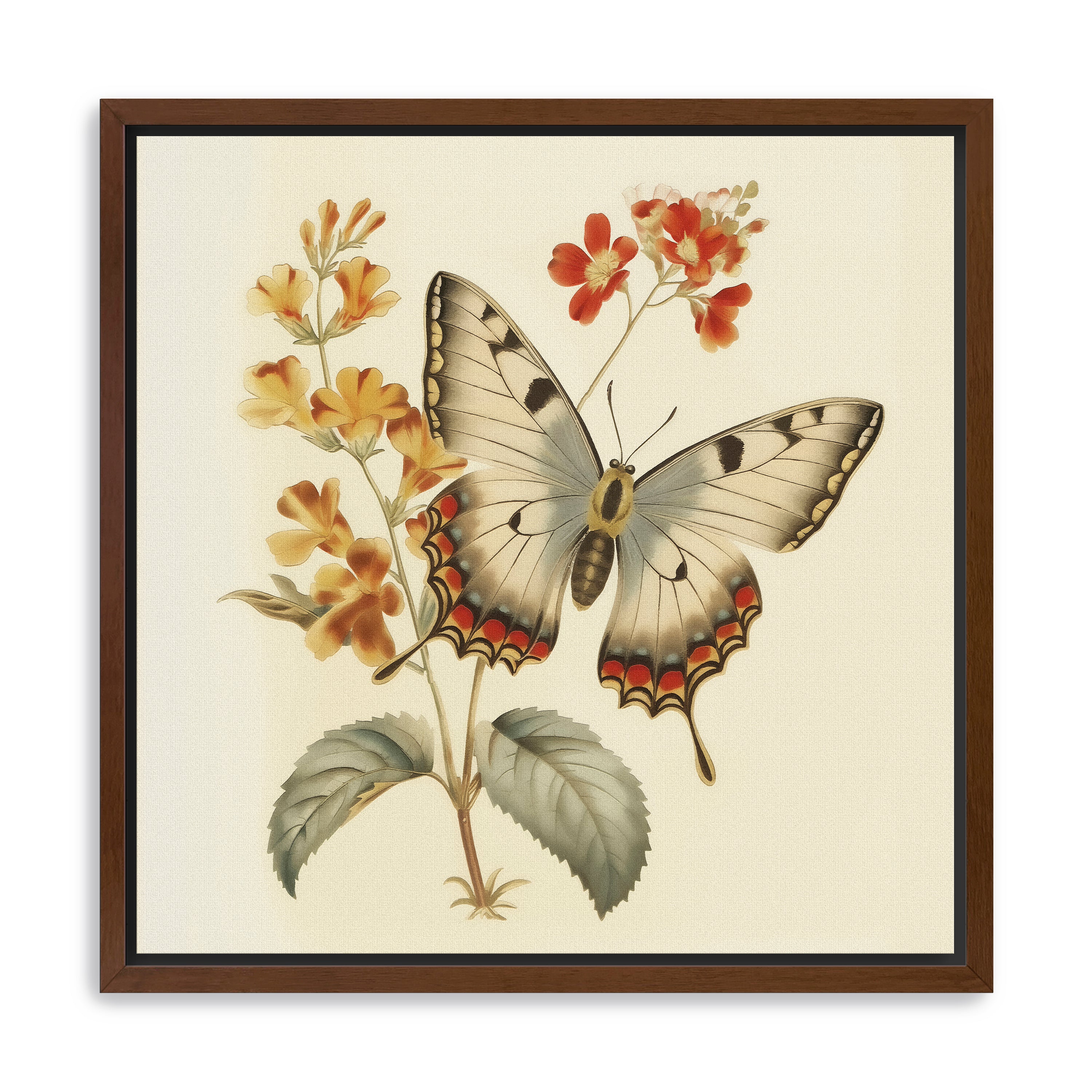 Floral Butterfly Canvas Giclee