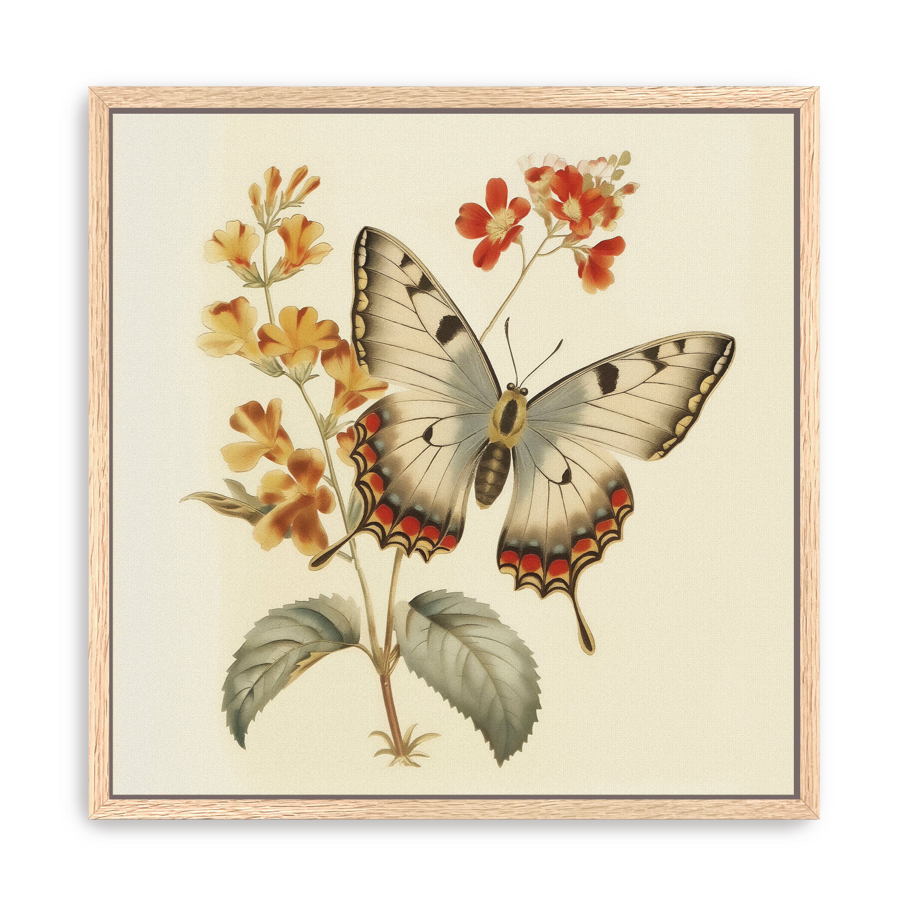Floral Butterfly Canvas Giclee