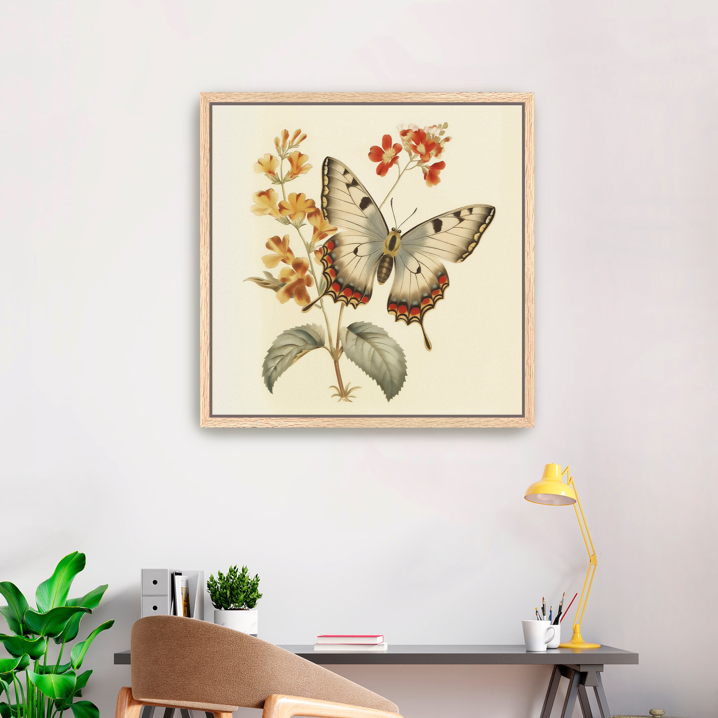 Floral Butterfly Canvas Giclee