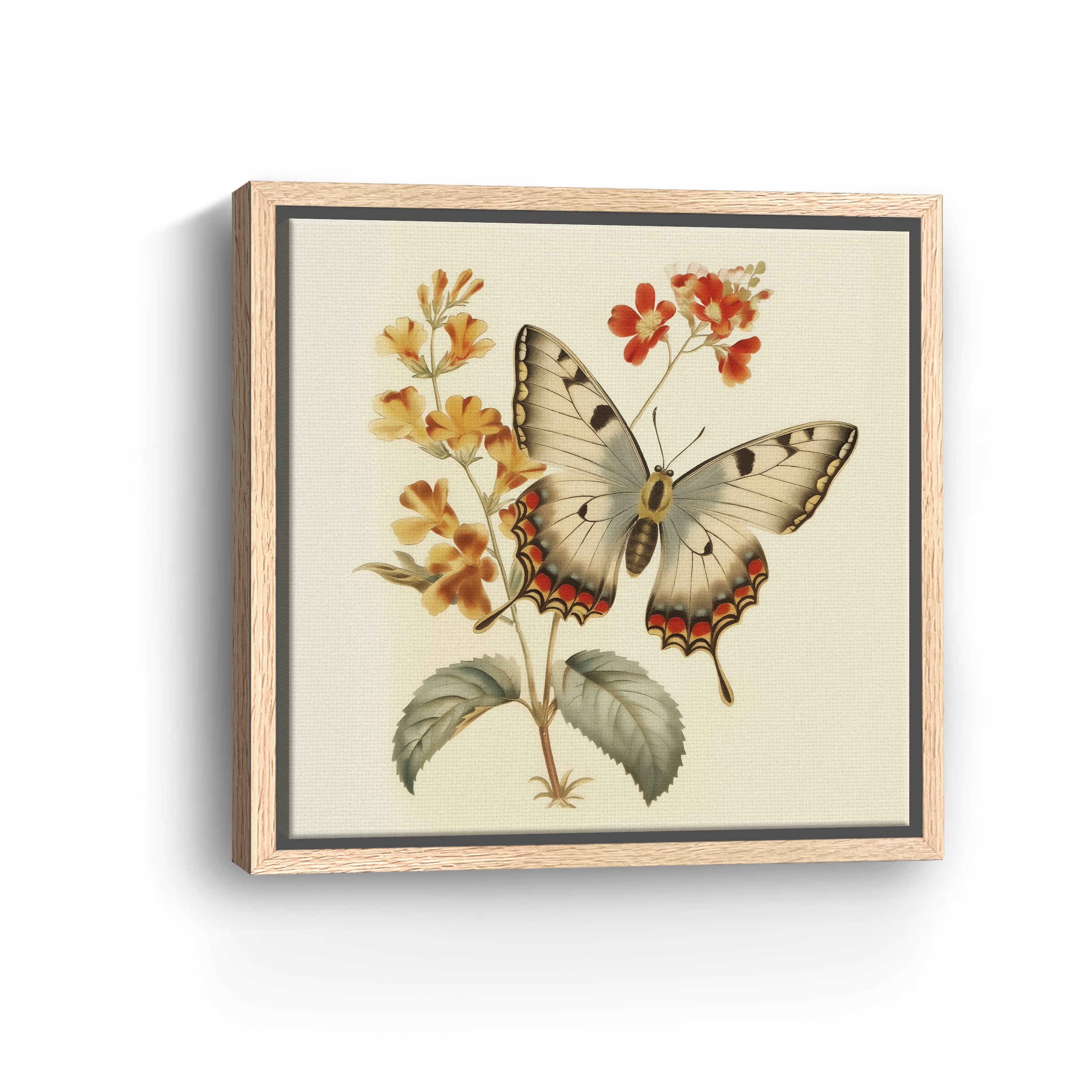 Floral Butterfly Canvas Giclee