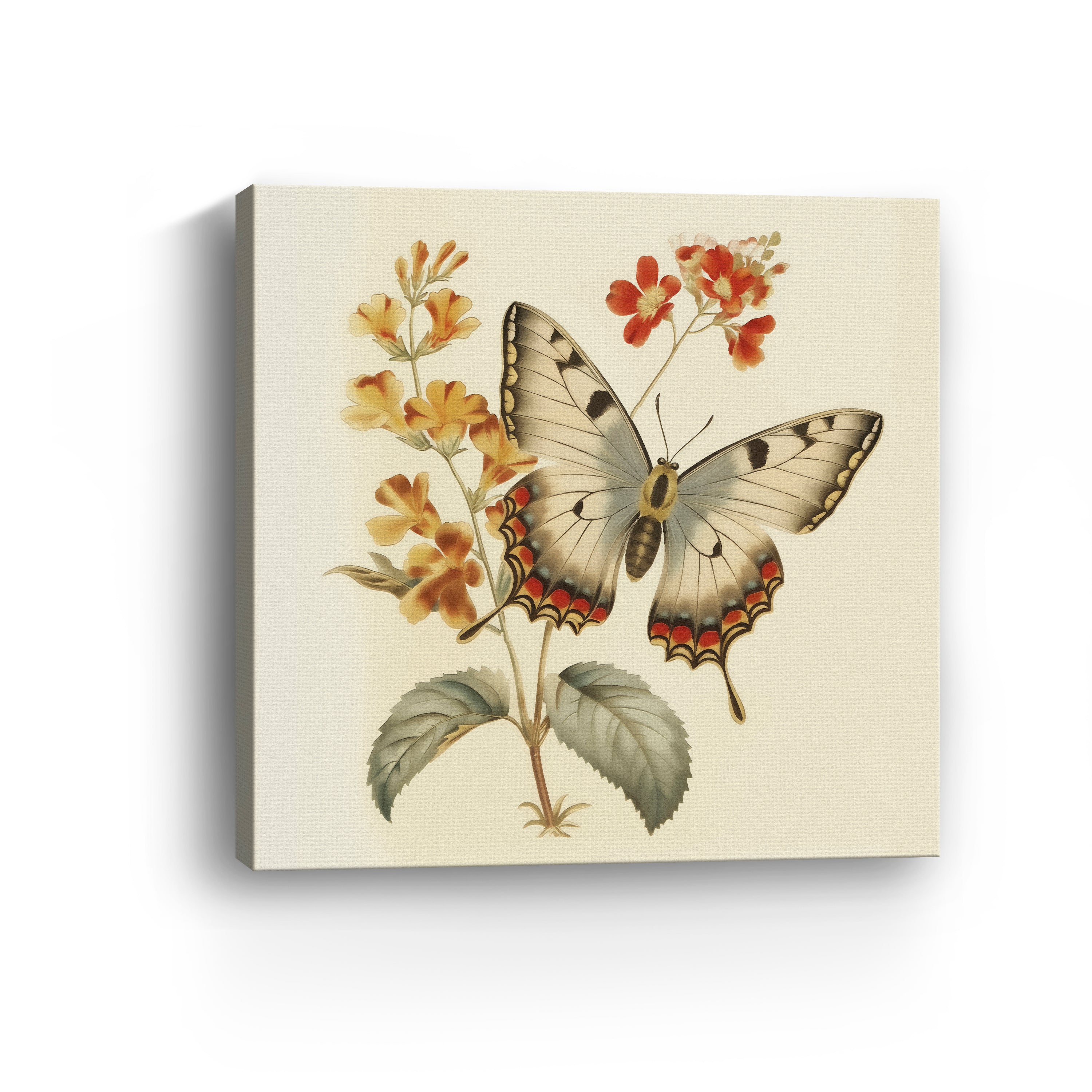 Floral Butterfly Canvas Giclee