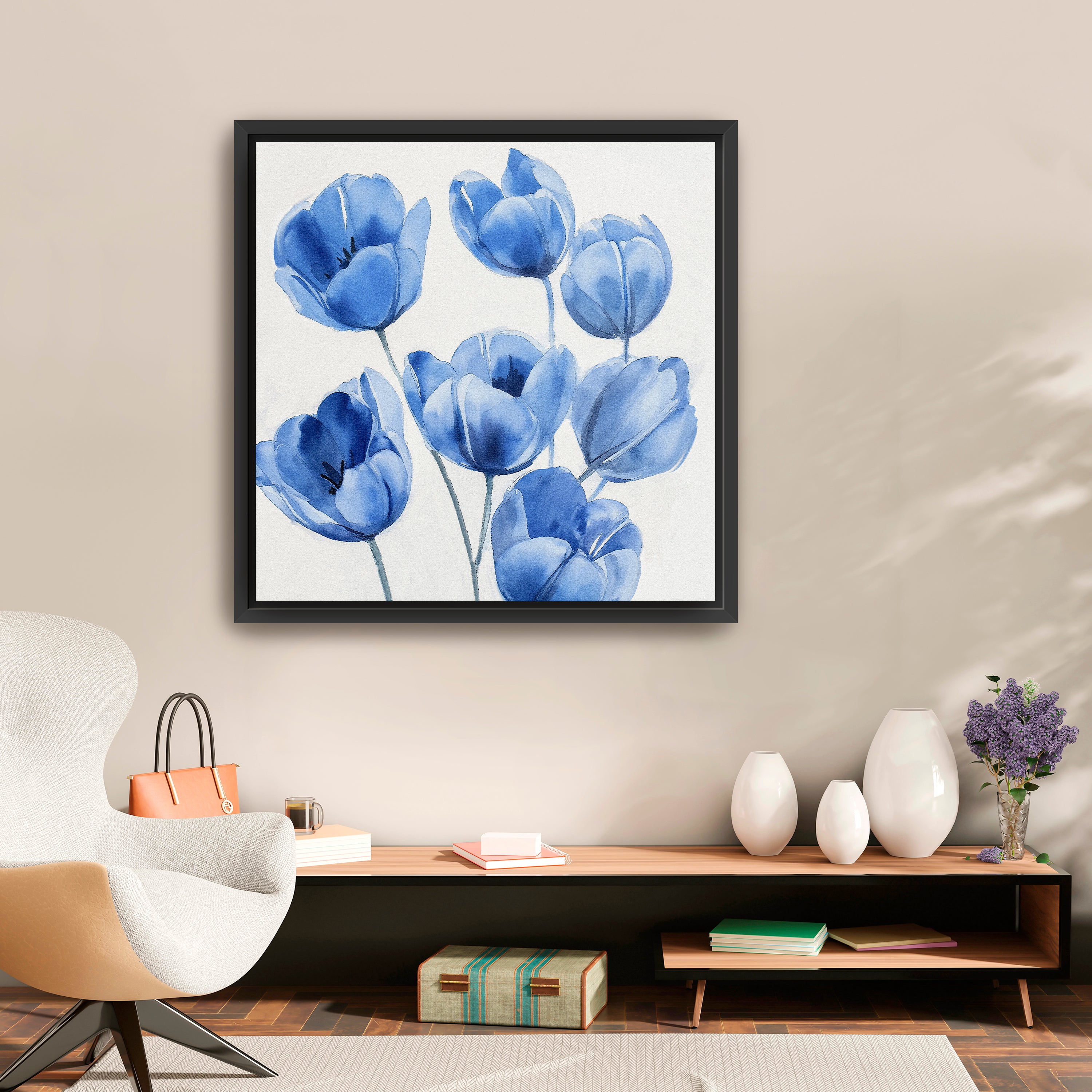 Blue Tulips Canvas Giclee