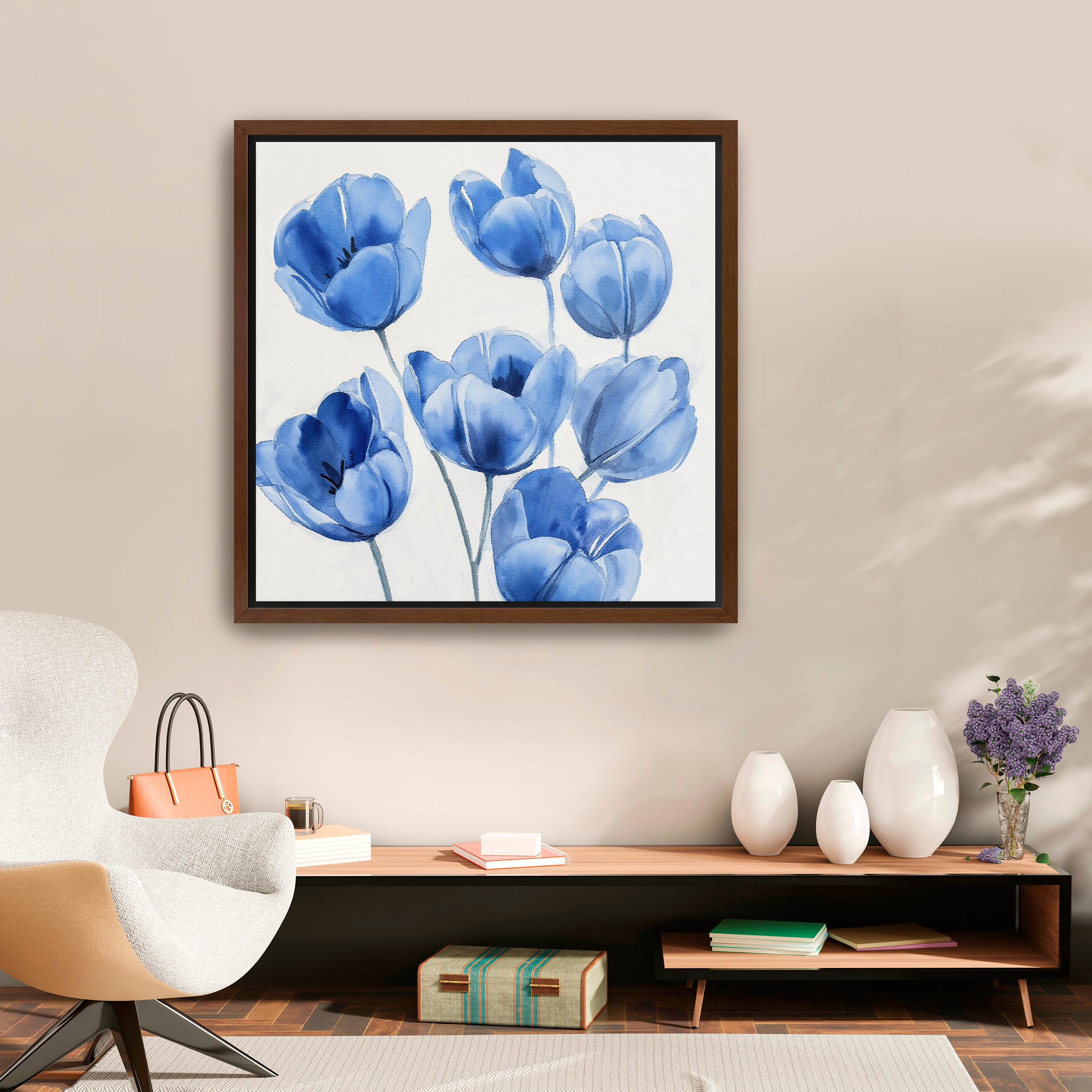 Blue Tulips Canvas Giclee
