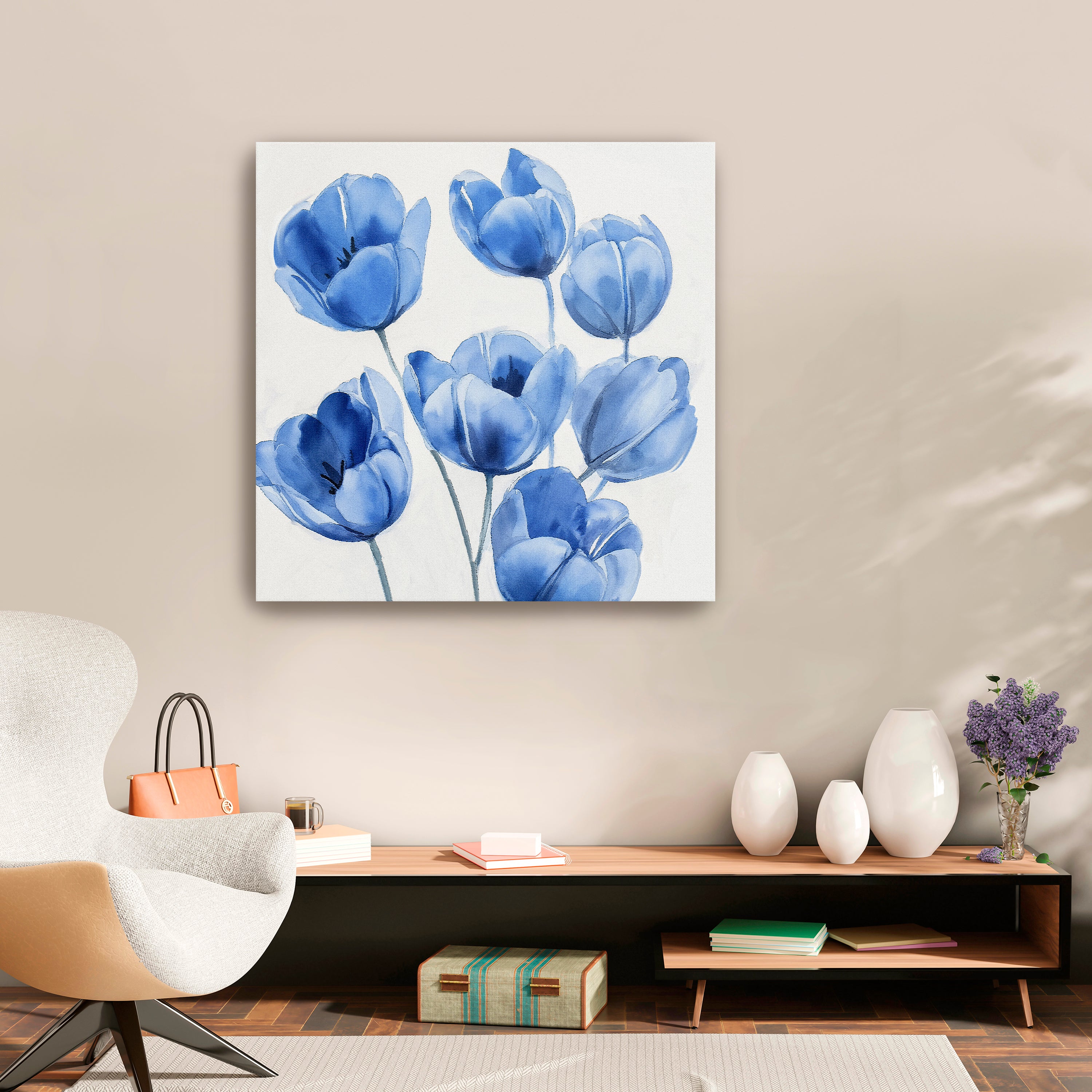 Blue Tulips Canvas Giclee
