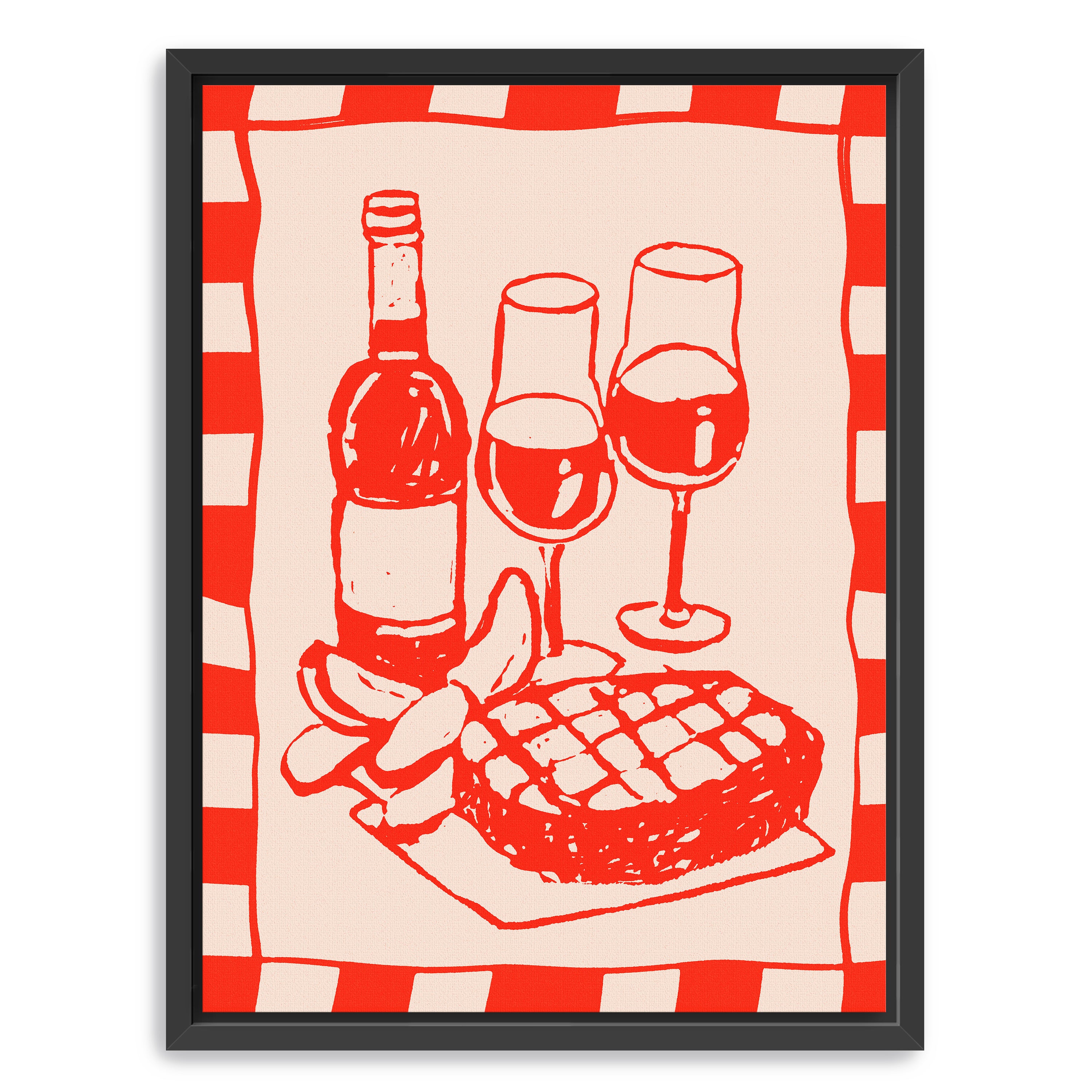 Wine and Steak Canvas Giclee
