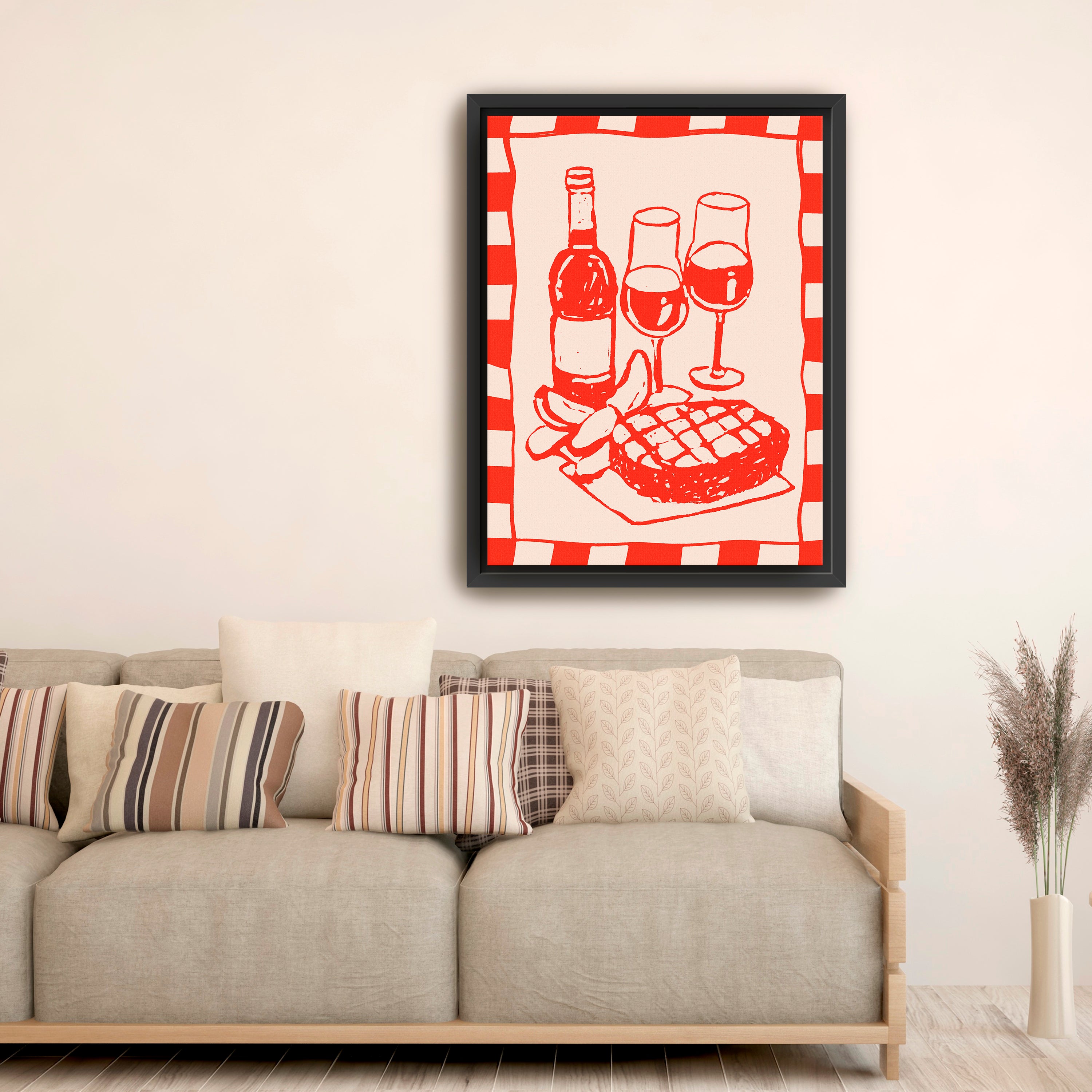 Wine and Steak Canvas Giclee