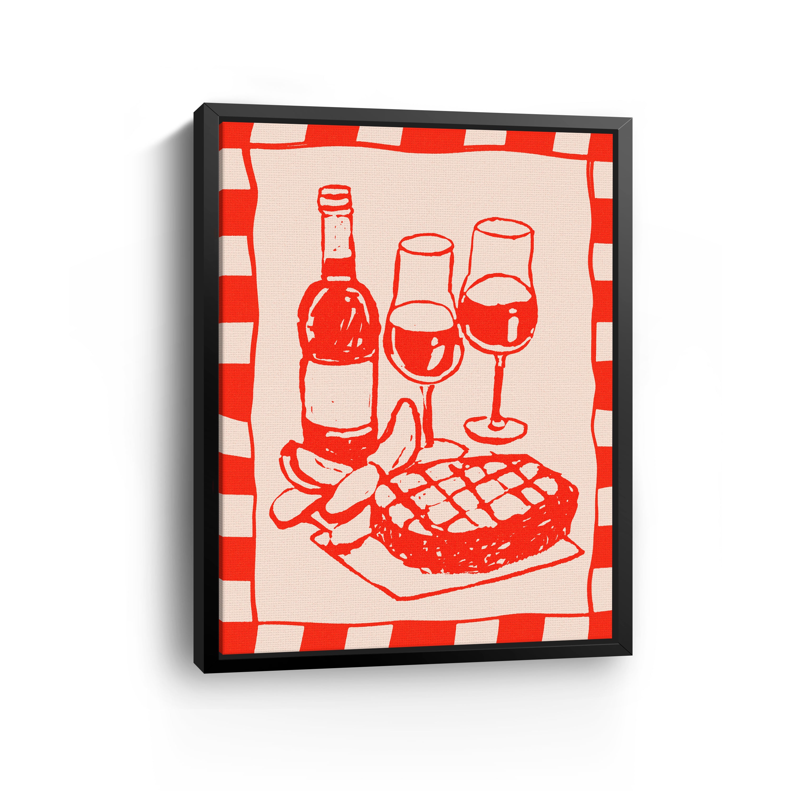 Wine and Steak Canvas Giclee