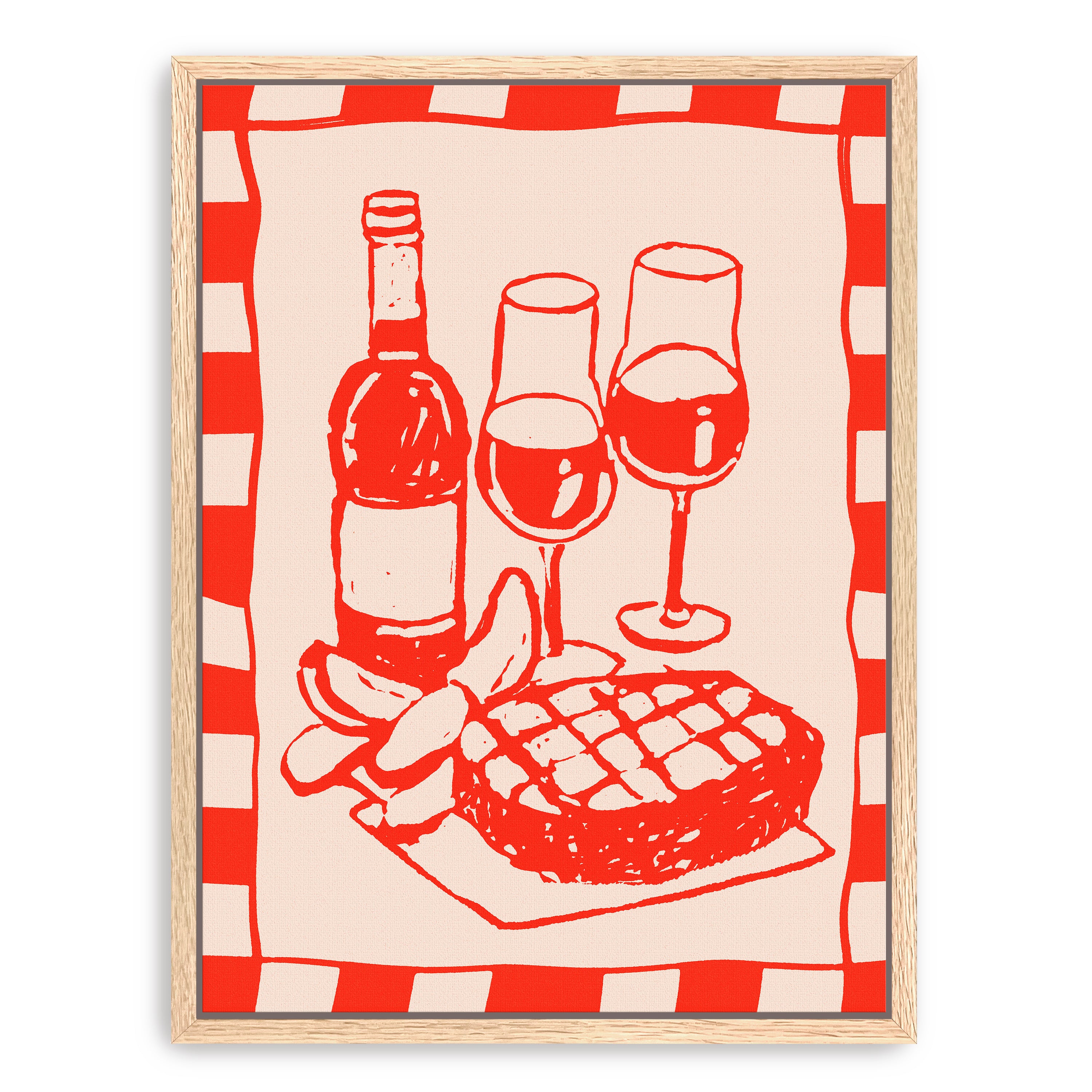 Wine and Steak Canvas Giclee